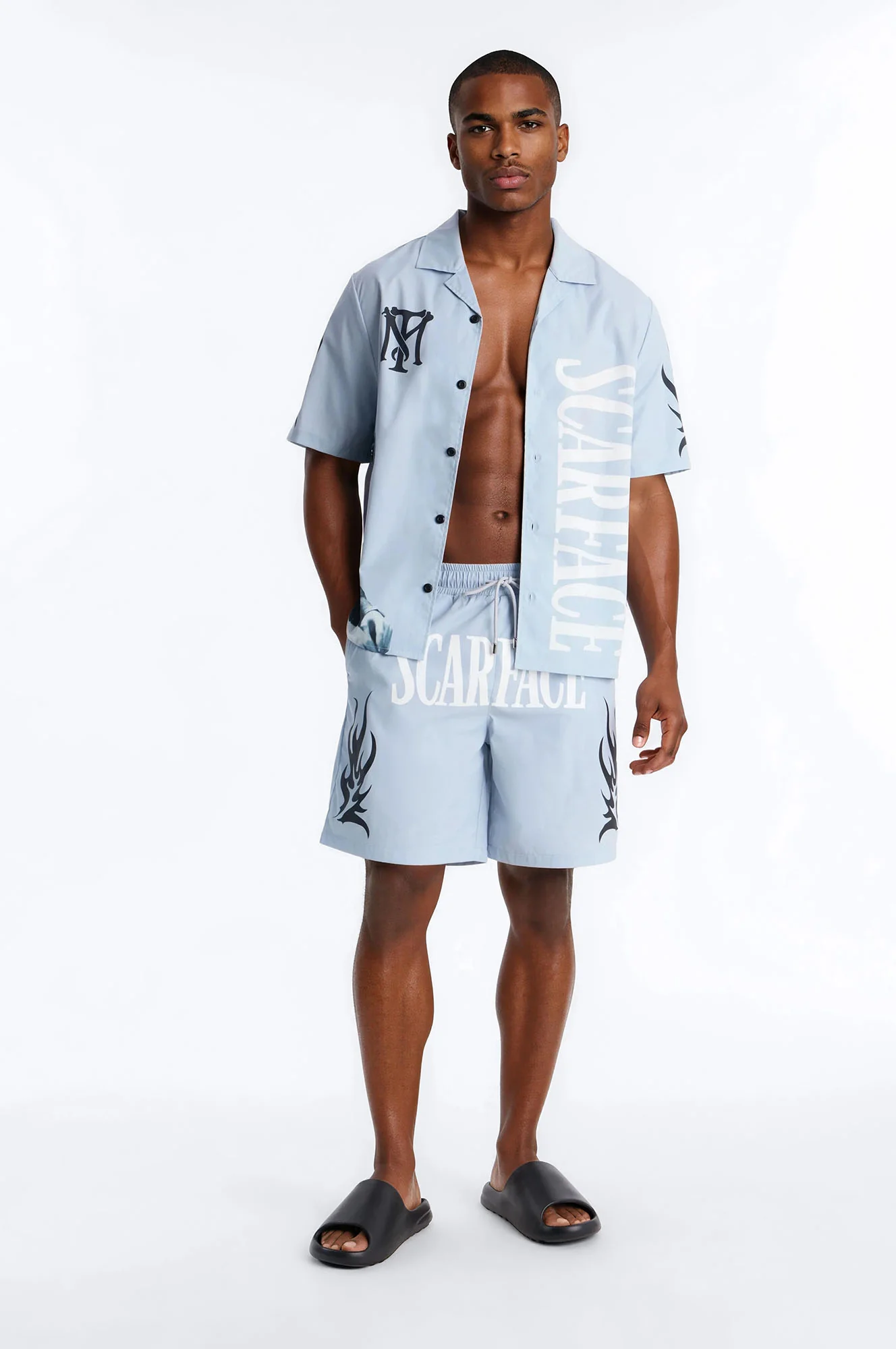 Scarface Coast Swim Trunk 7″ - Light Blue - Image 2