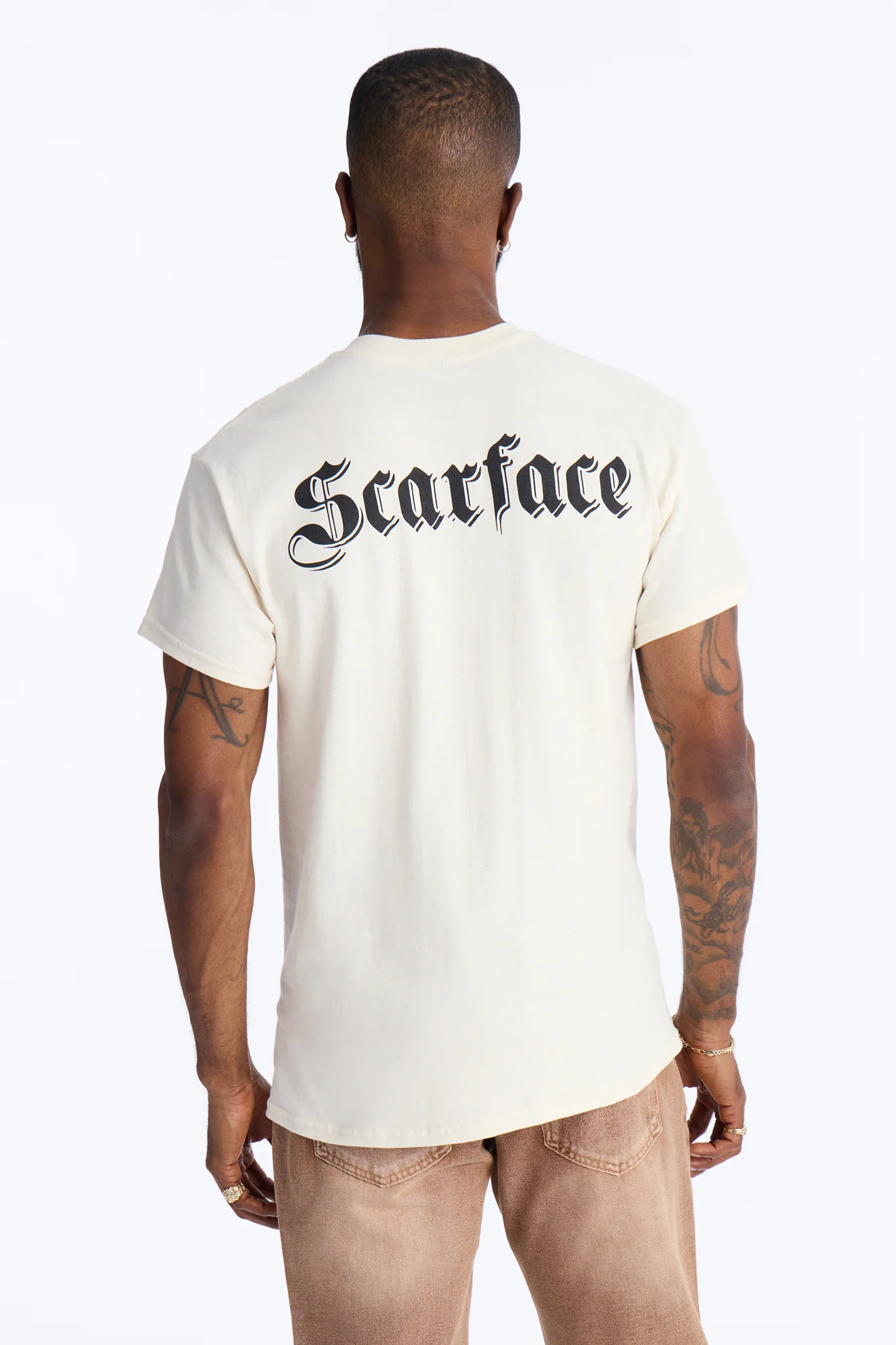 Scarface Embroidery Short Sleeve Tee - Natural - Image 4