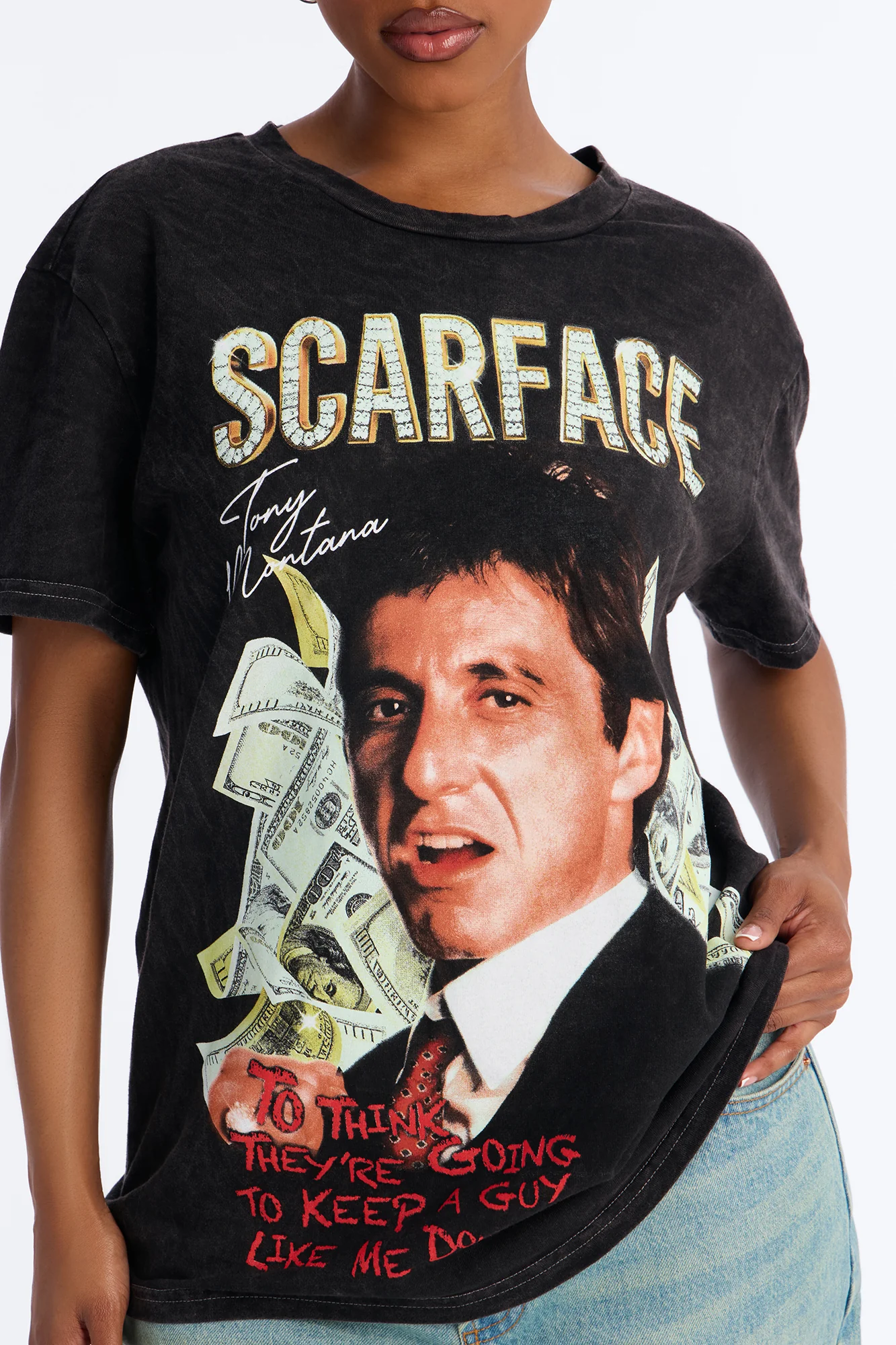Scarface Guy Like Me Washed Tee - Black Wash - Image 3