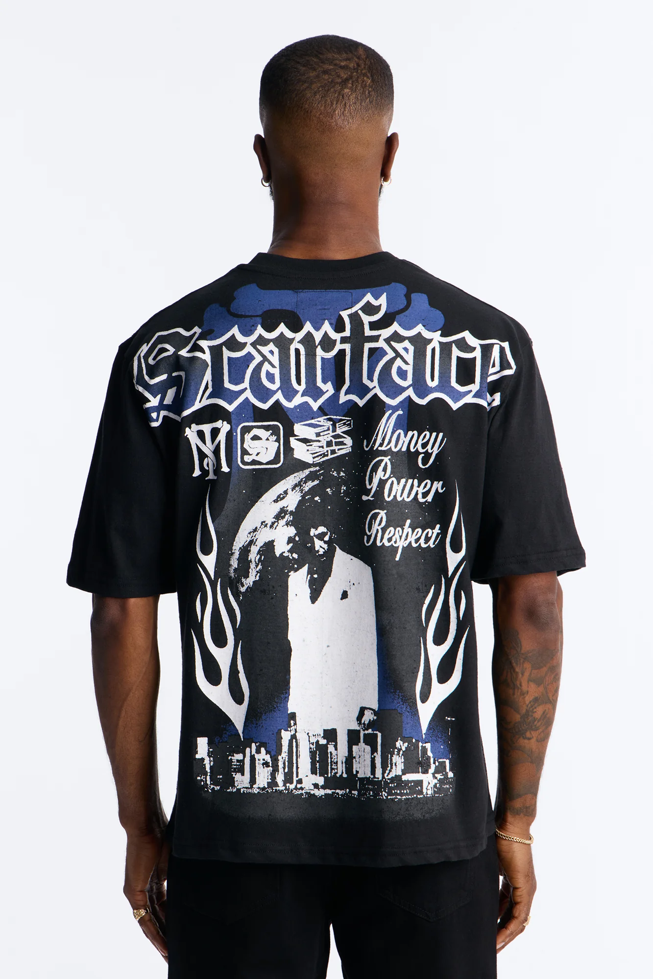 Scarface Money Power Respect Motto Short Sleeve Tee - Black