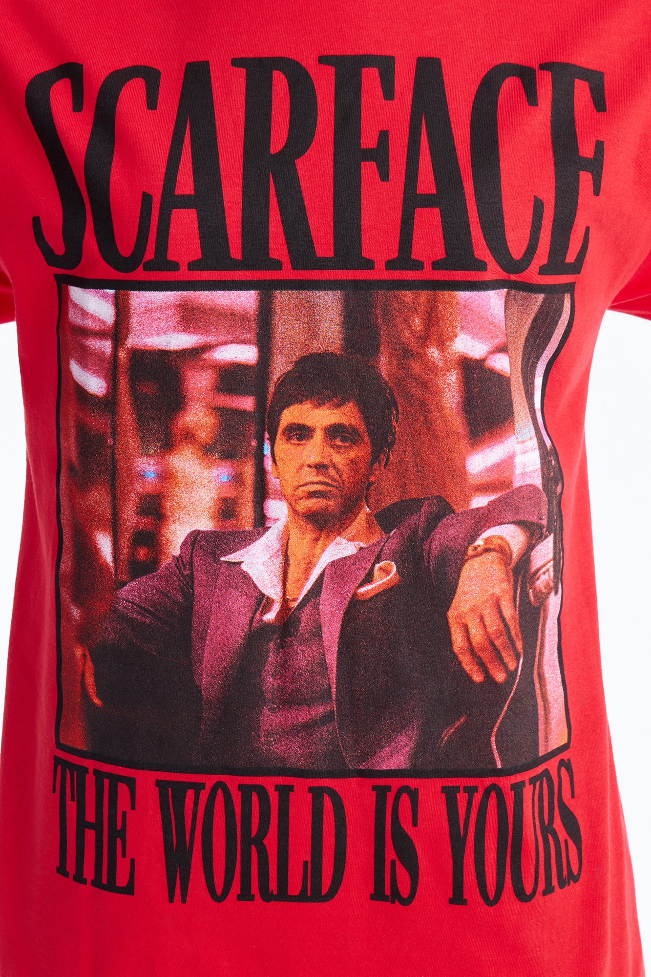 Scarface Multi Photo Oversized Tee - Red - Image 3