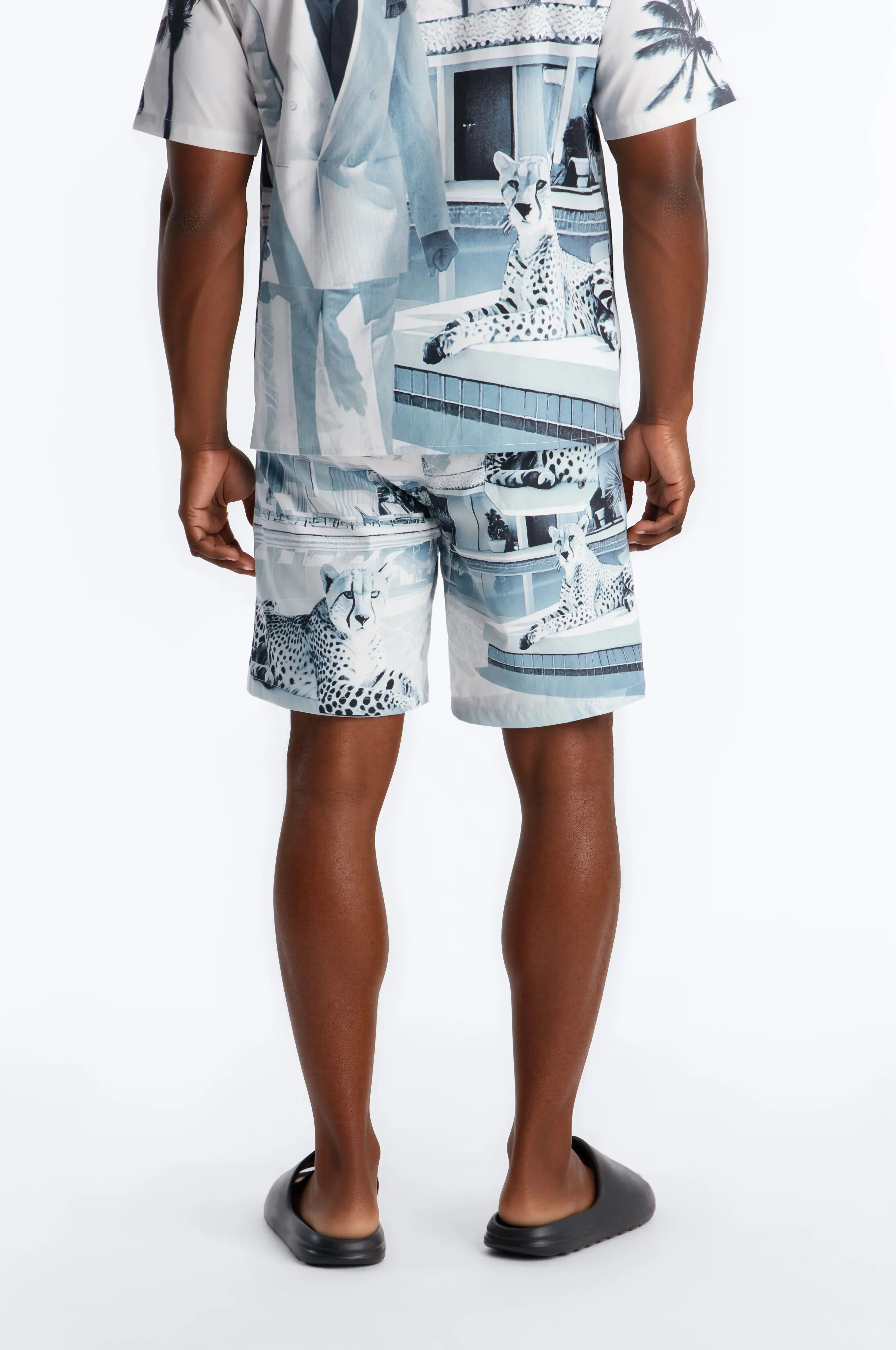 Scarface Poolside Photoreal Swim Trunk 7″ - White/Black - Image 4