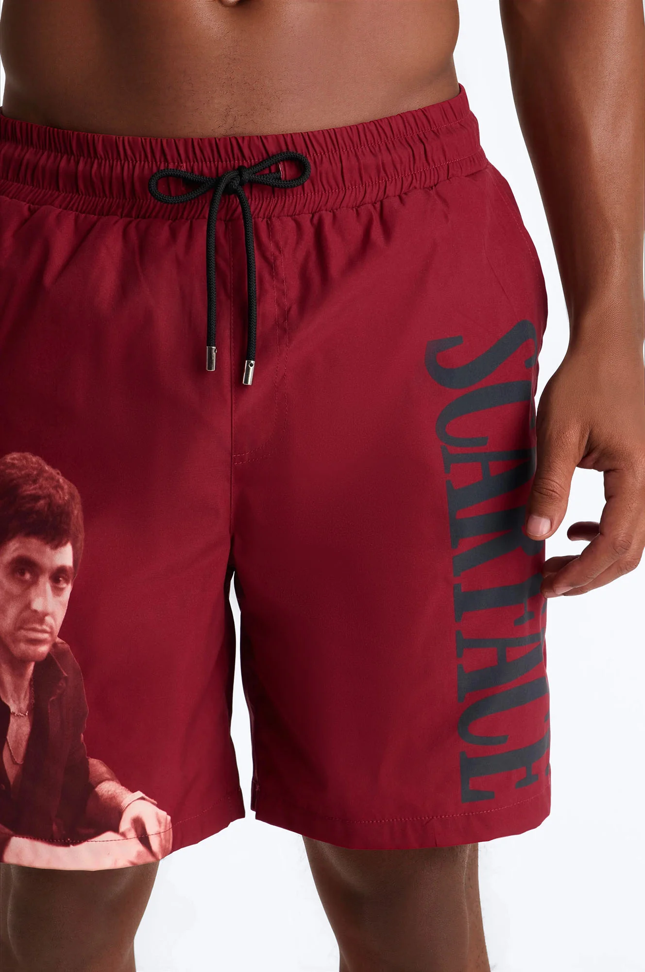 Scarface Vice Paradise Swim Trunk 7″ - Red - Image 3
