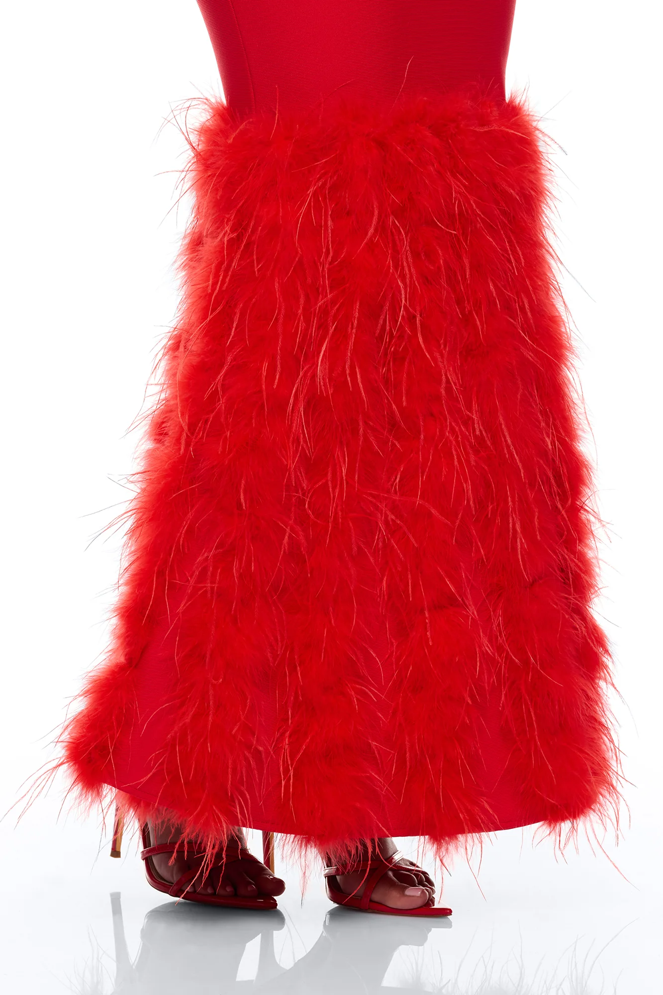 Scarlett Feather Bandage Maxi Dress - Red - Image 3