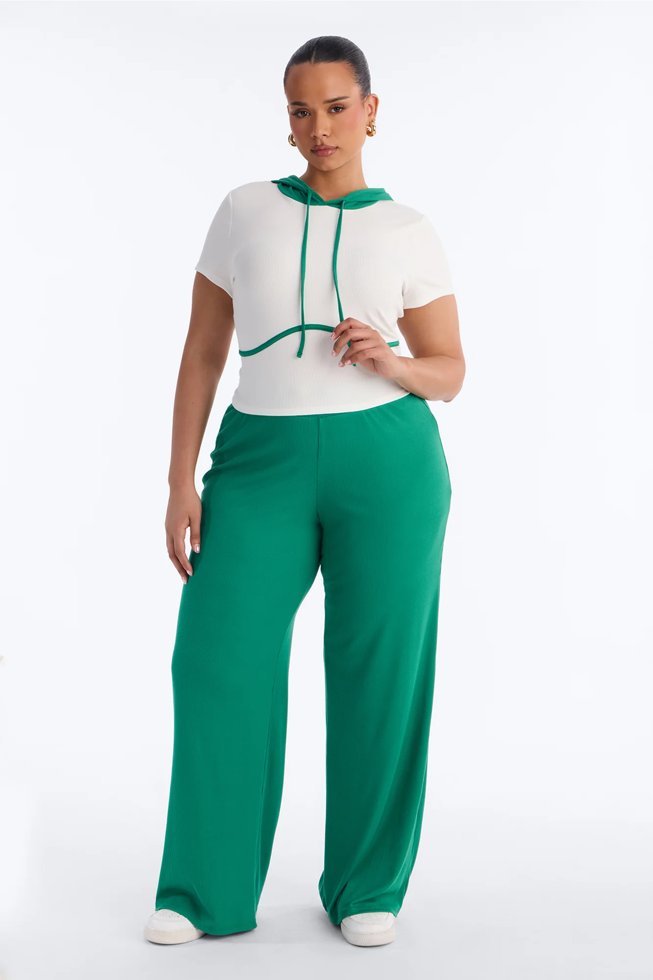Scarlett Ribbed Pant Set - Kelly Green - Image 5