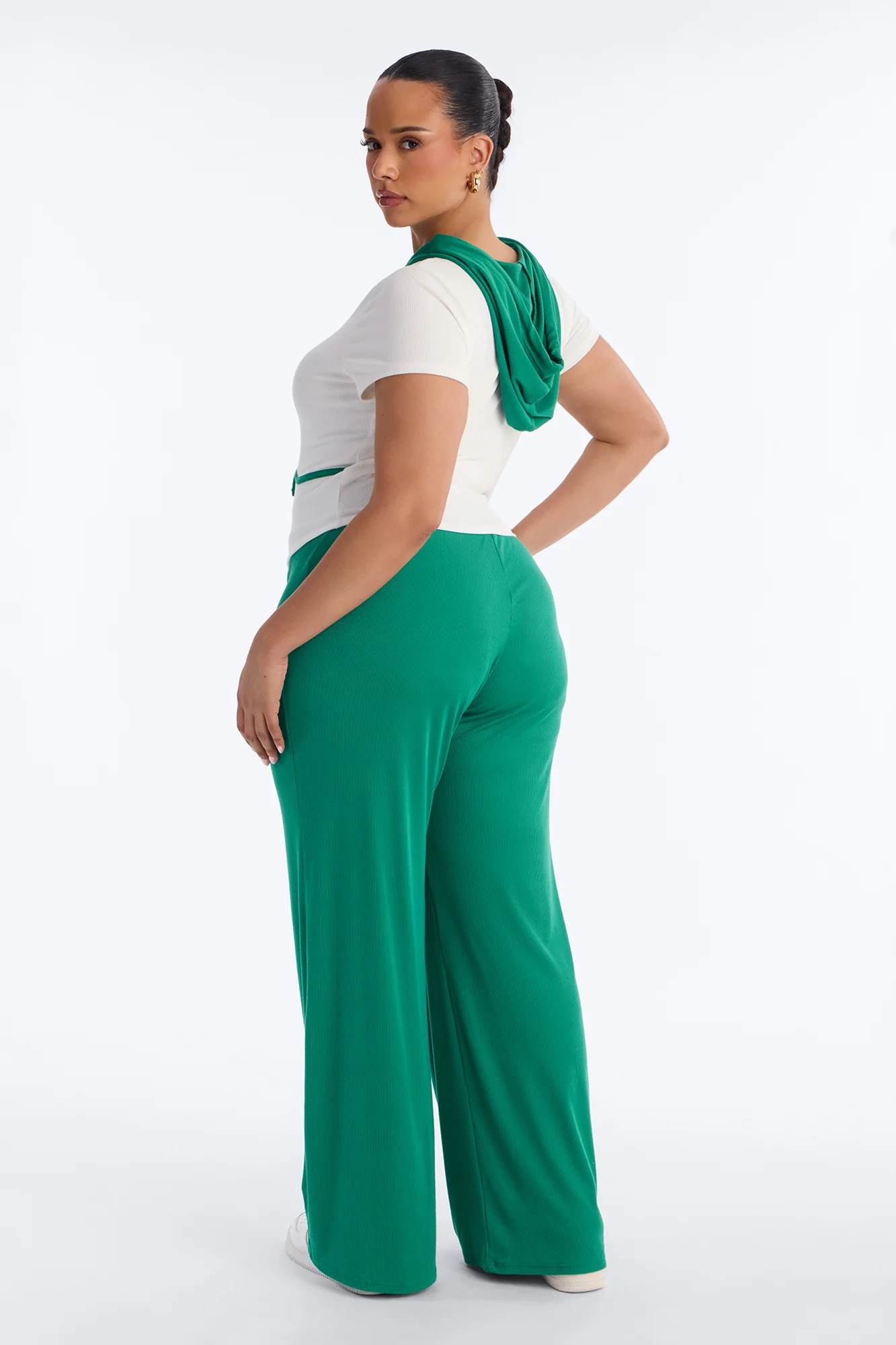 Scarlett Ribbed Pant Set - Kelly Green - Image 7