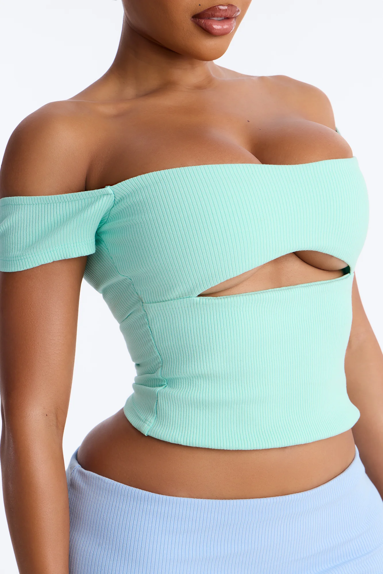 Scarlett Snatched 2 Piece Micro Mini Skort Set - Mint/combo - Image 3