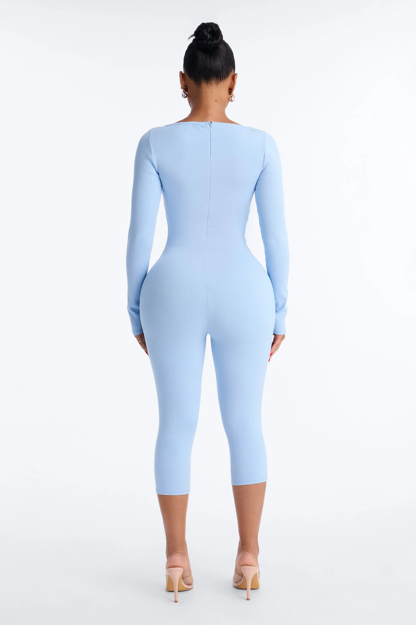 Scarlett Snatched Capri Jumpsuit - Light Blue - Image 4