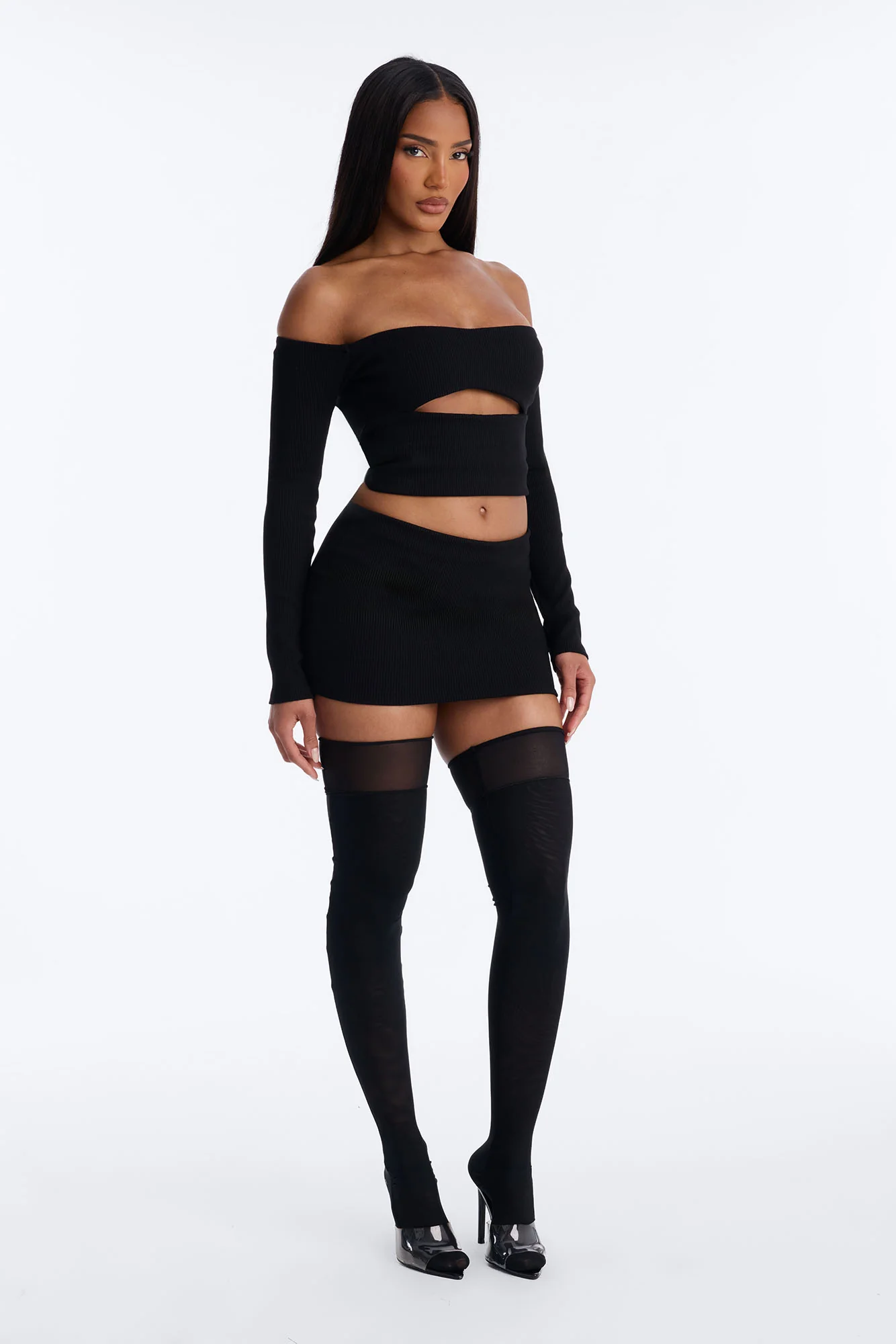Scarlett Snatched Micro Mini Skort Set - Black - Image 2