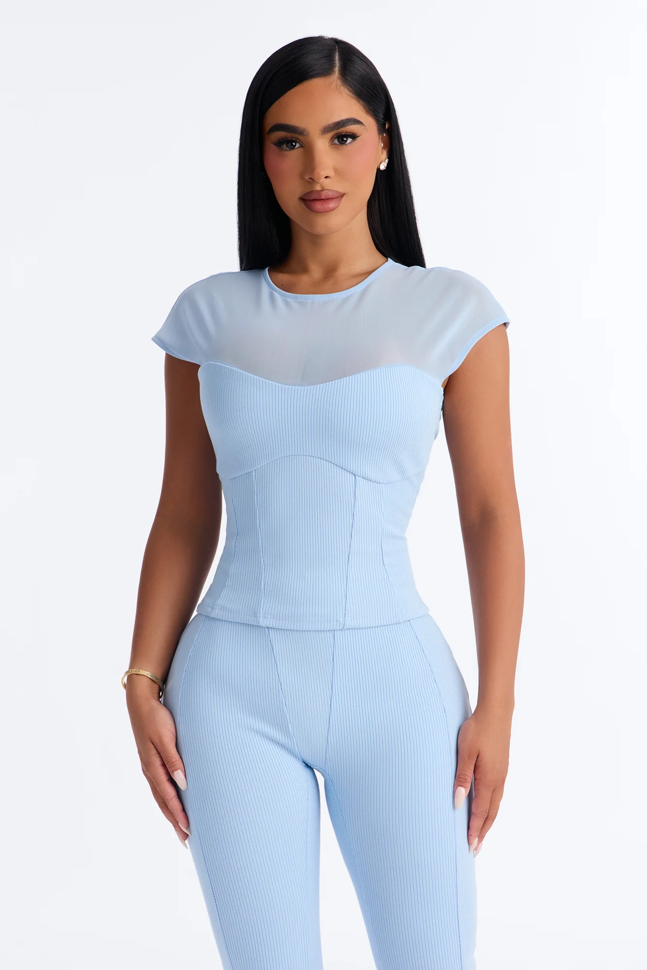Scarlett Snatched Pant Set - Light Blue - Image 2