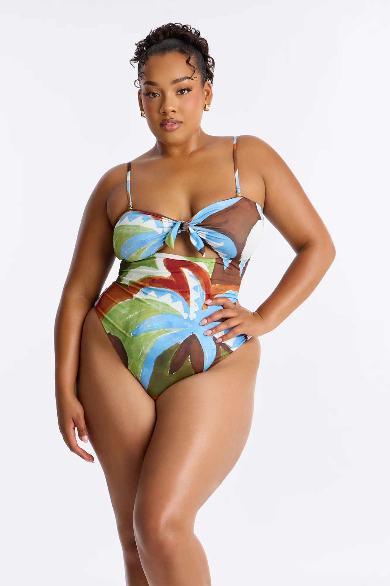 Sea You Never 1 Piece Tropical Strapless Swimsuit - Multi Color - Image 4
