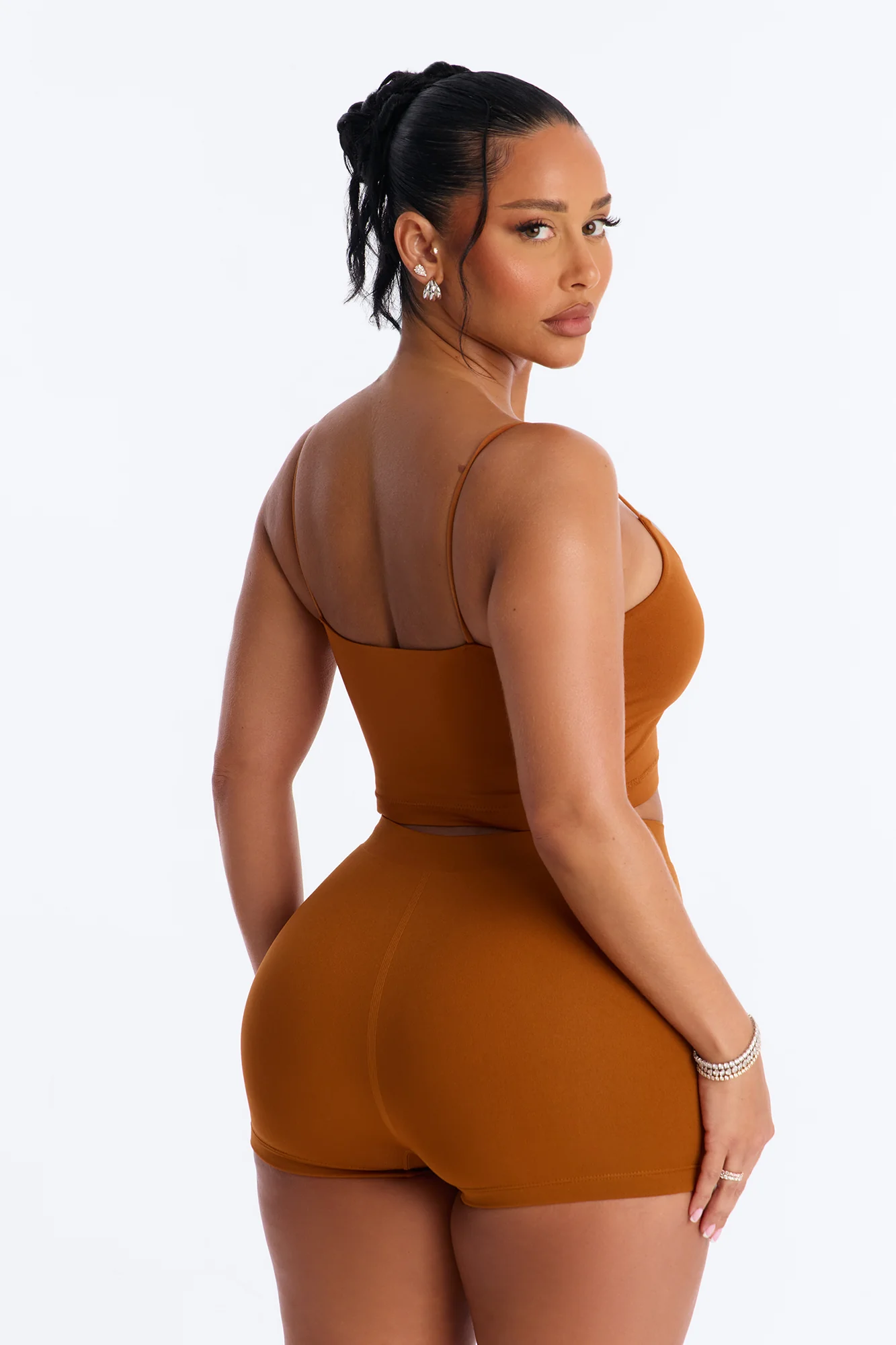 Seamless Smooth Base Layer Double Lined Cami Crop Top - Copper - Image 4
