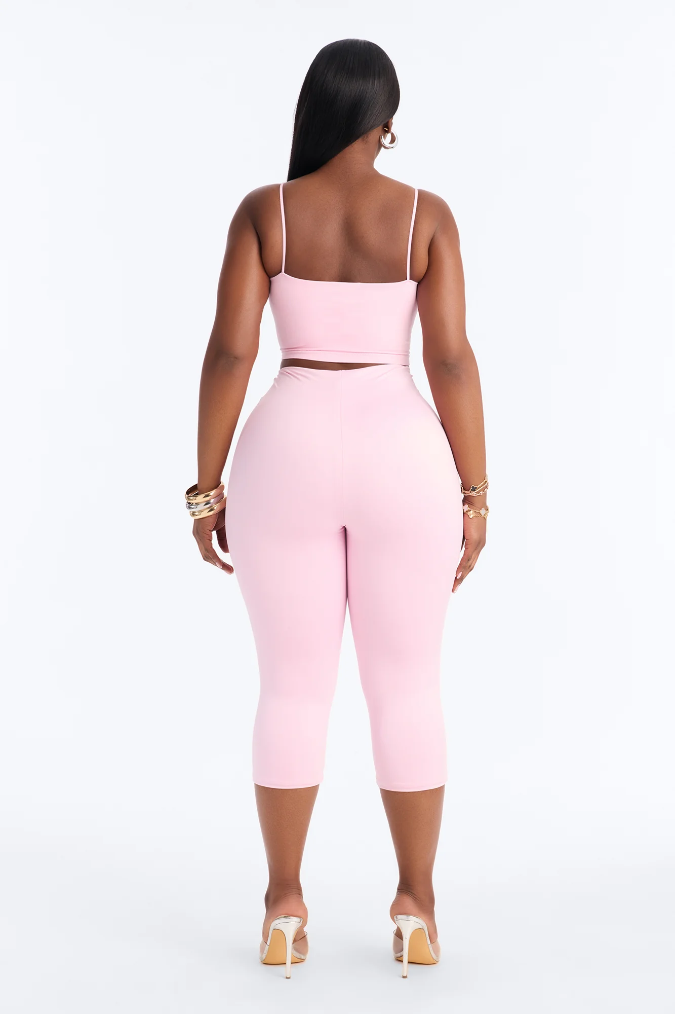 Seamless Smooth Base Layer Double Lined Cami Crop Top - Light Pink - Image 8