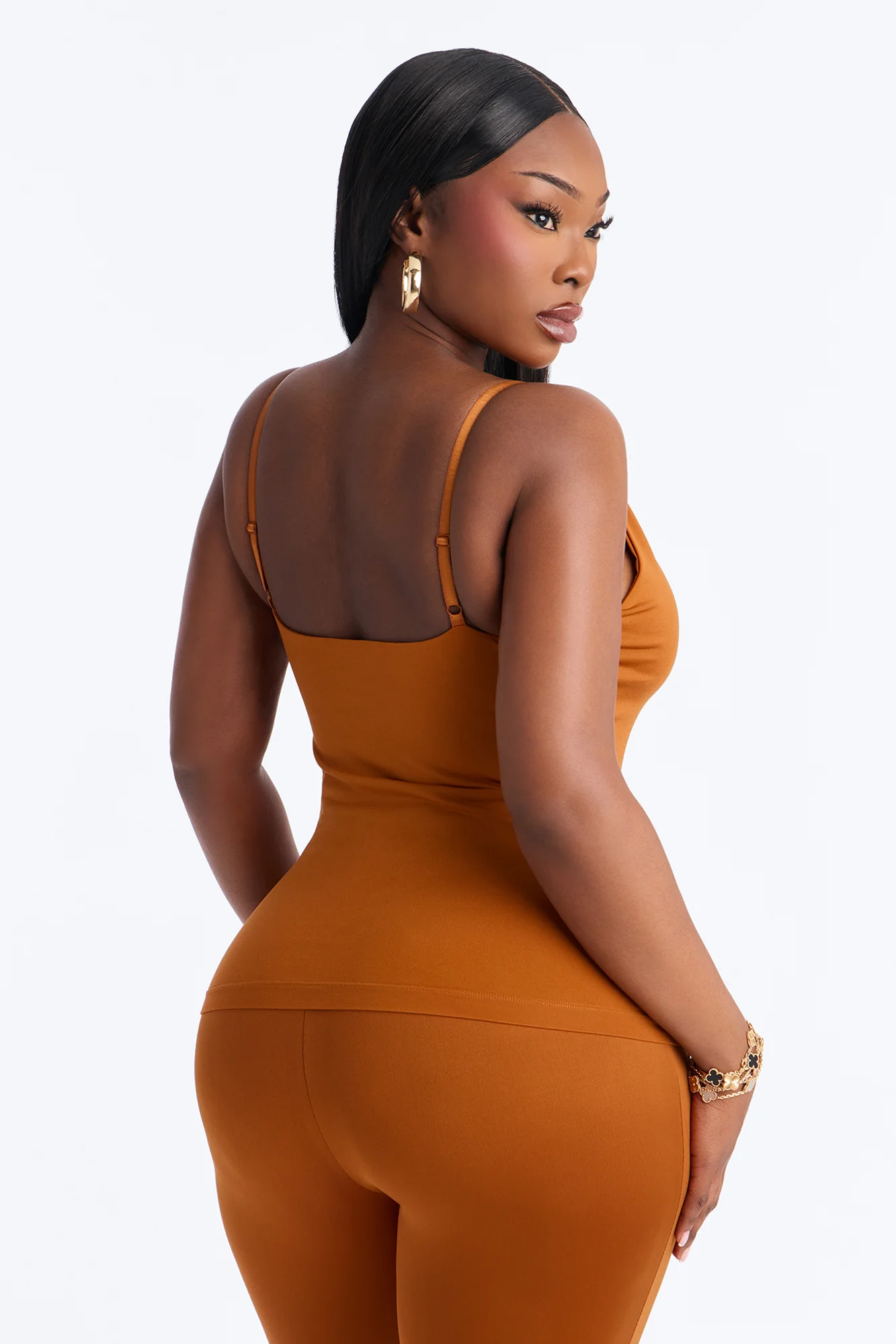 Seamless Smooth Double Lined Scoop Neck Cami Top - Copper - Image 8