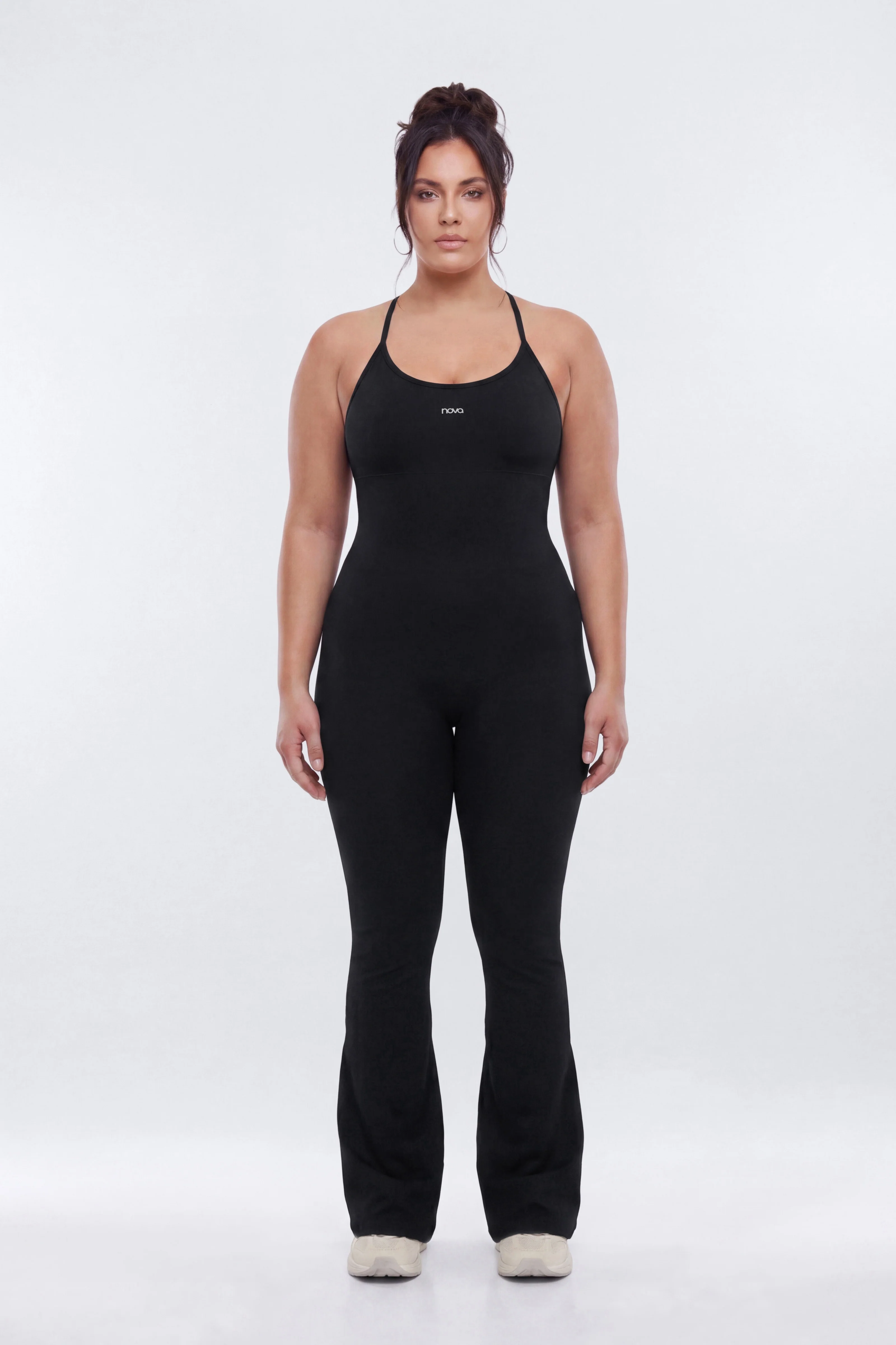 SeamlessLift™ 32″ Flare Jumpsuit - Black - Image 4