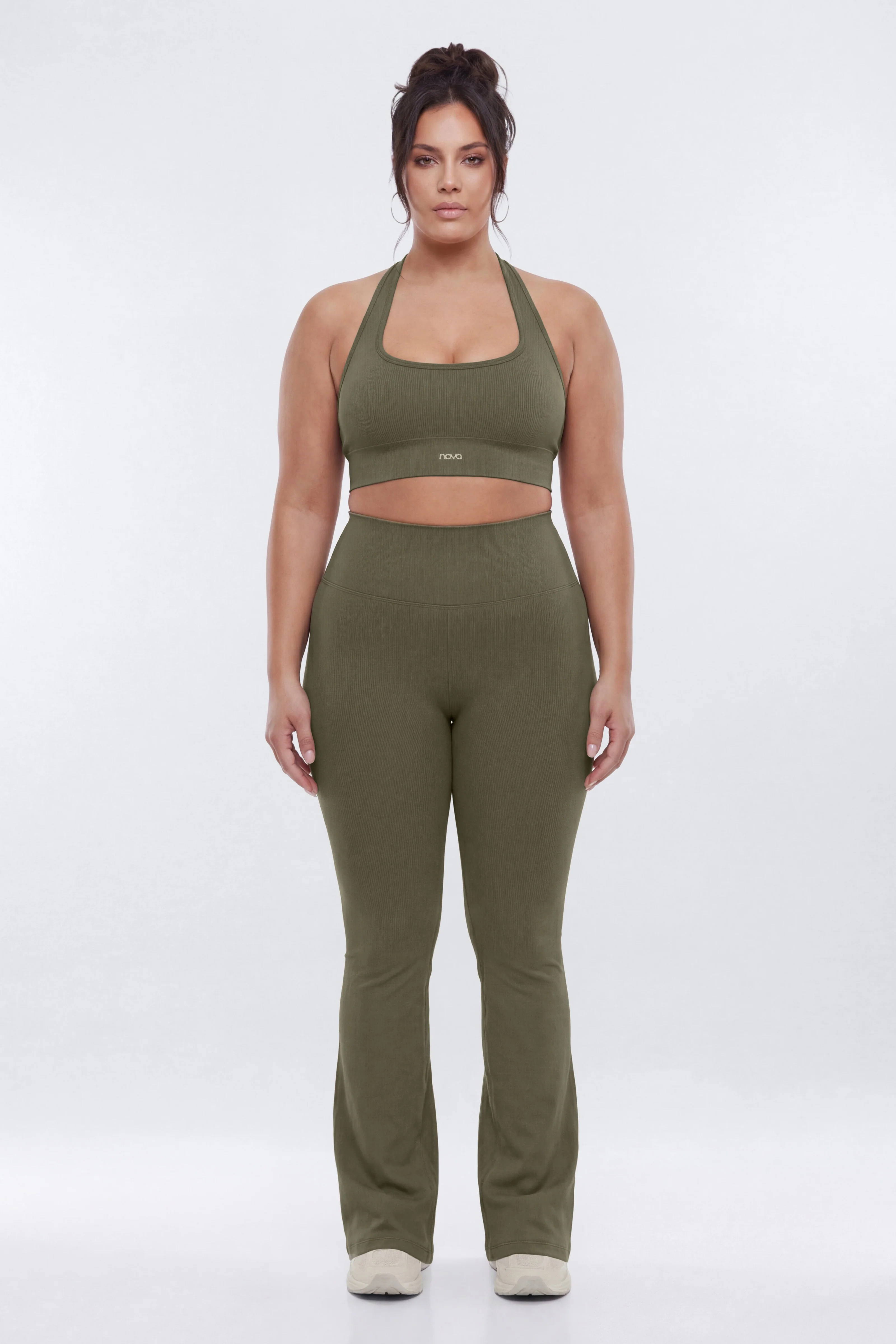 SeamlessLift™ 32″ High Rise Flare Legging - Moss - Image 4