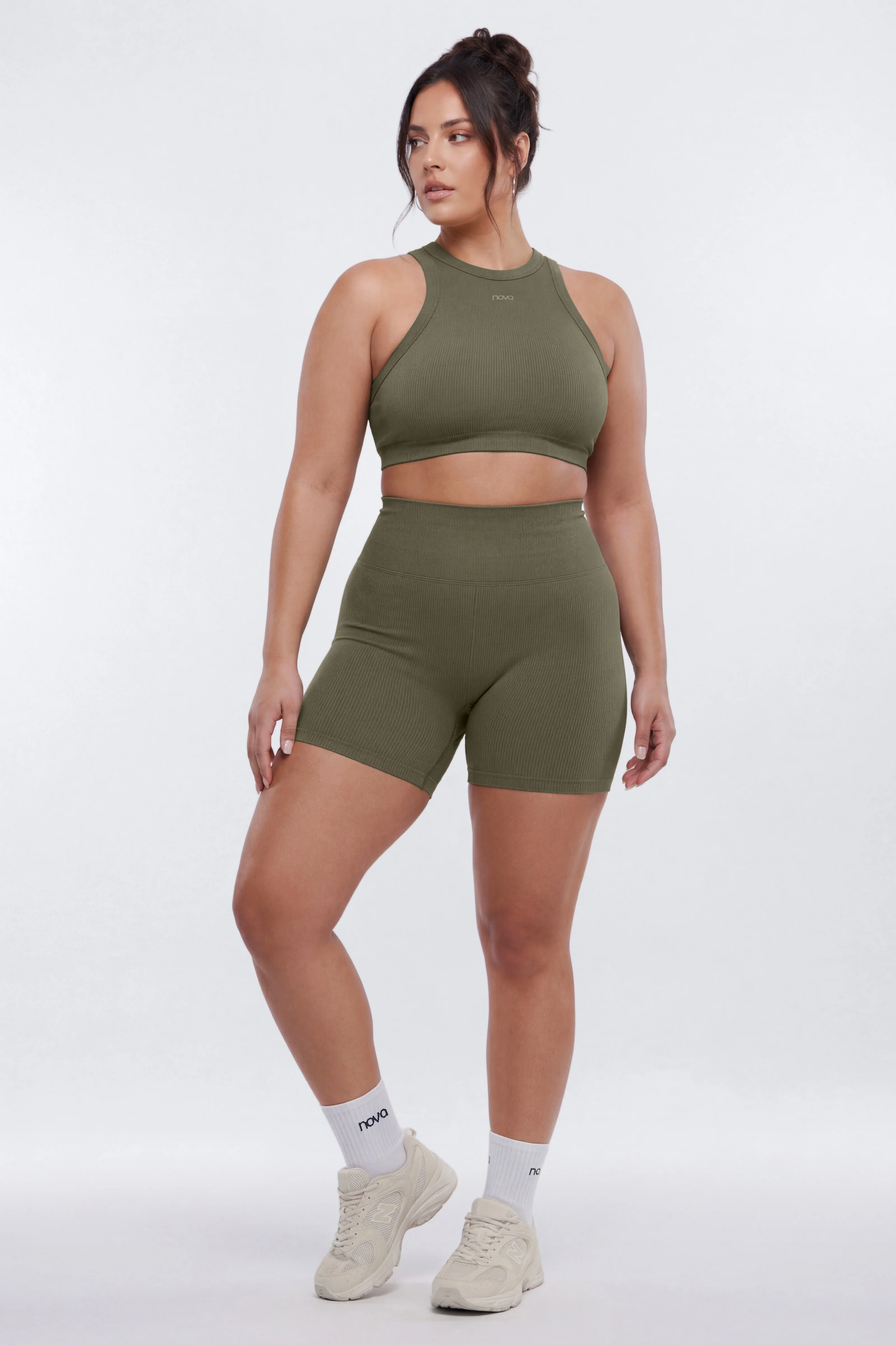 SeamlessLift™ 5″ High Rise Biker Short - Moss - Image 4