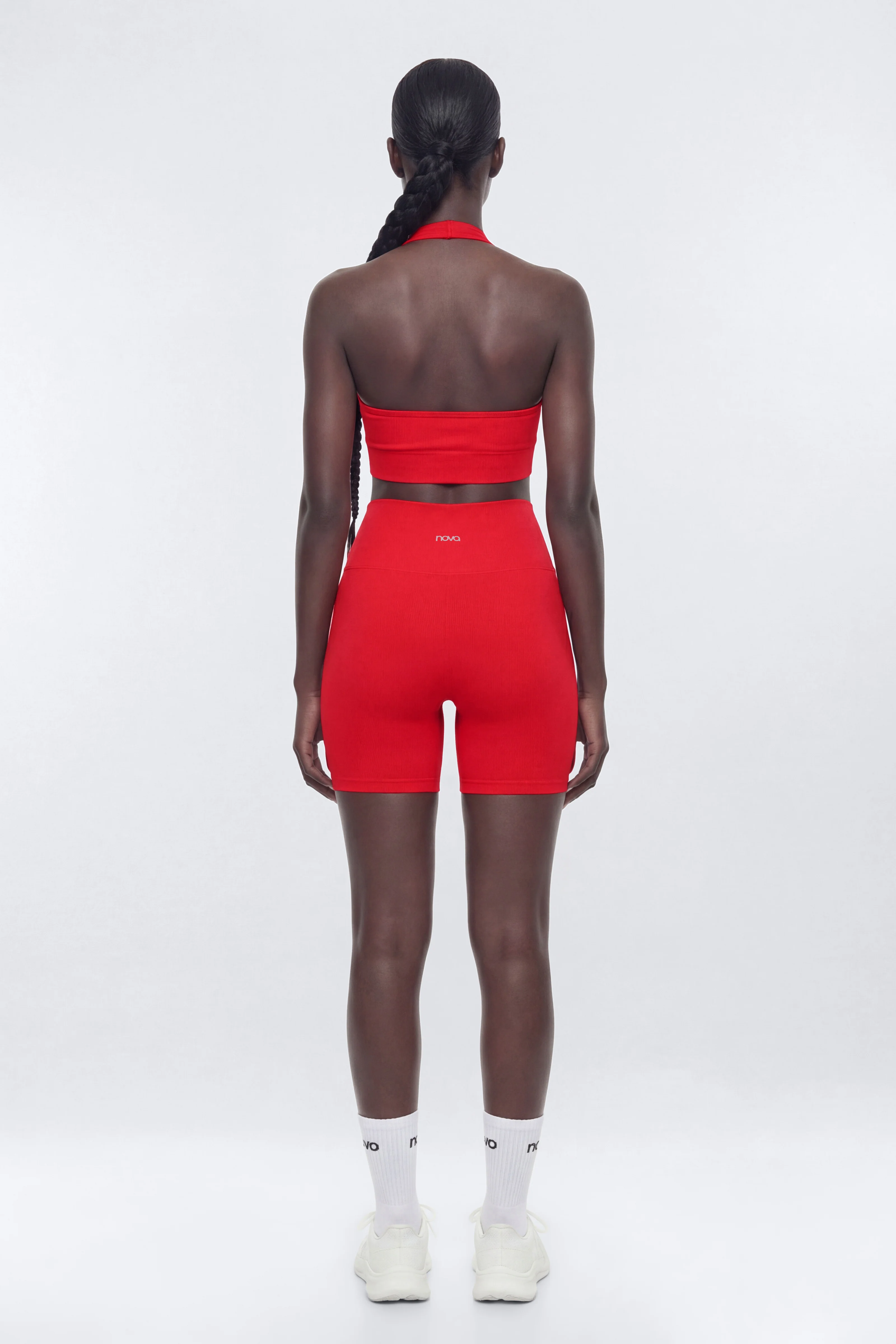 SeamlessLift™ Halter Sports Bra - Red - Image 3