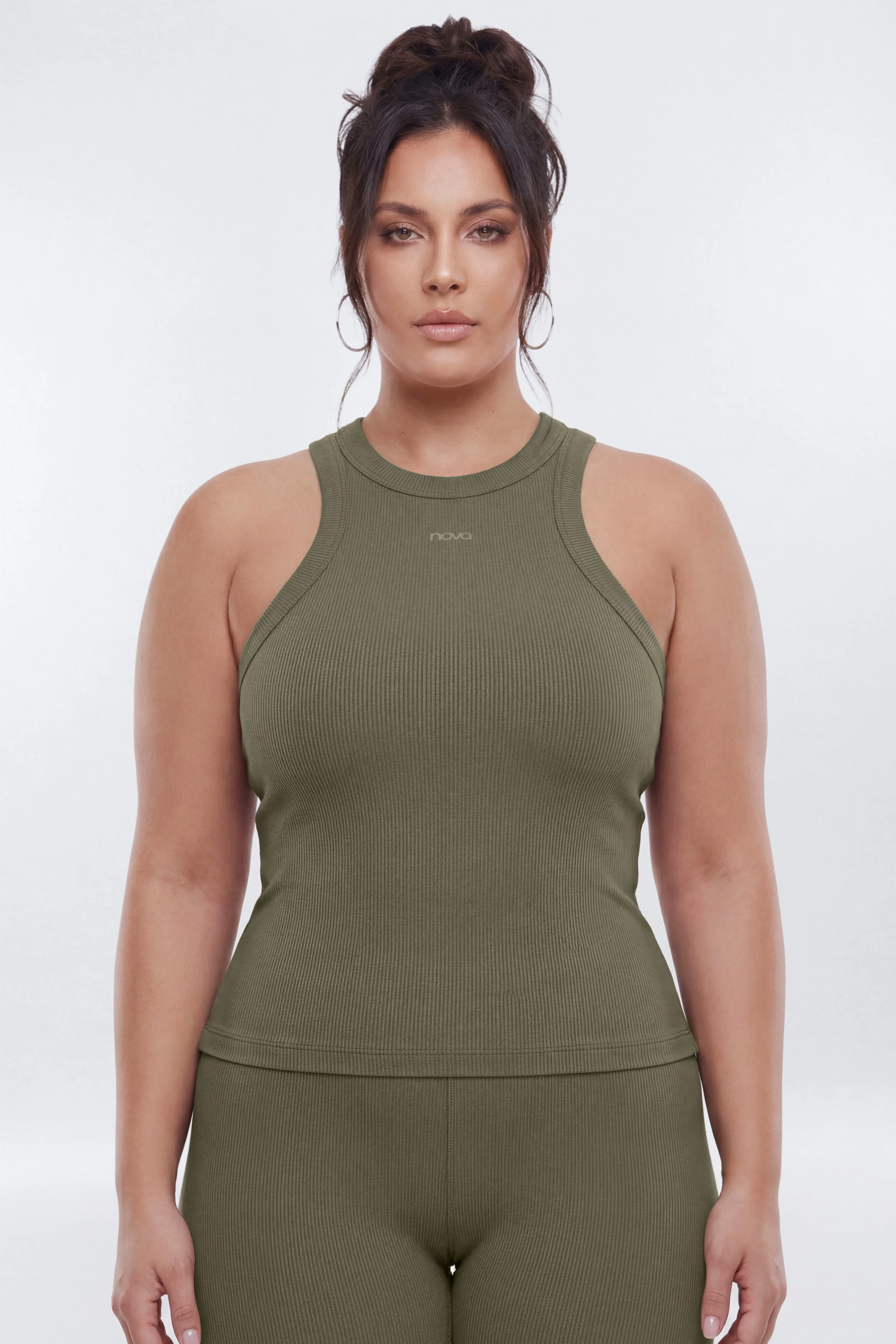 SeamlessLift™ Active Double Racer Tank - Moss - Image 4