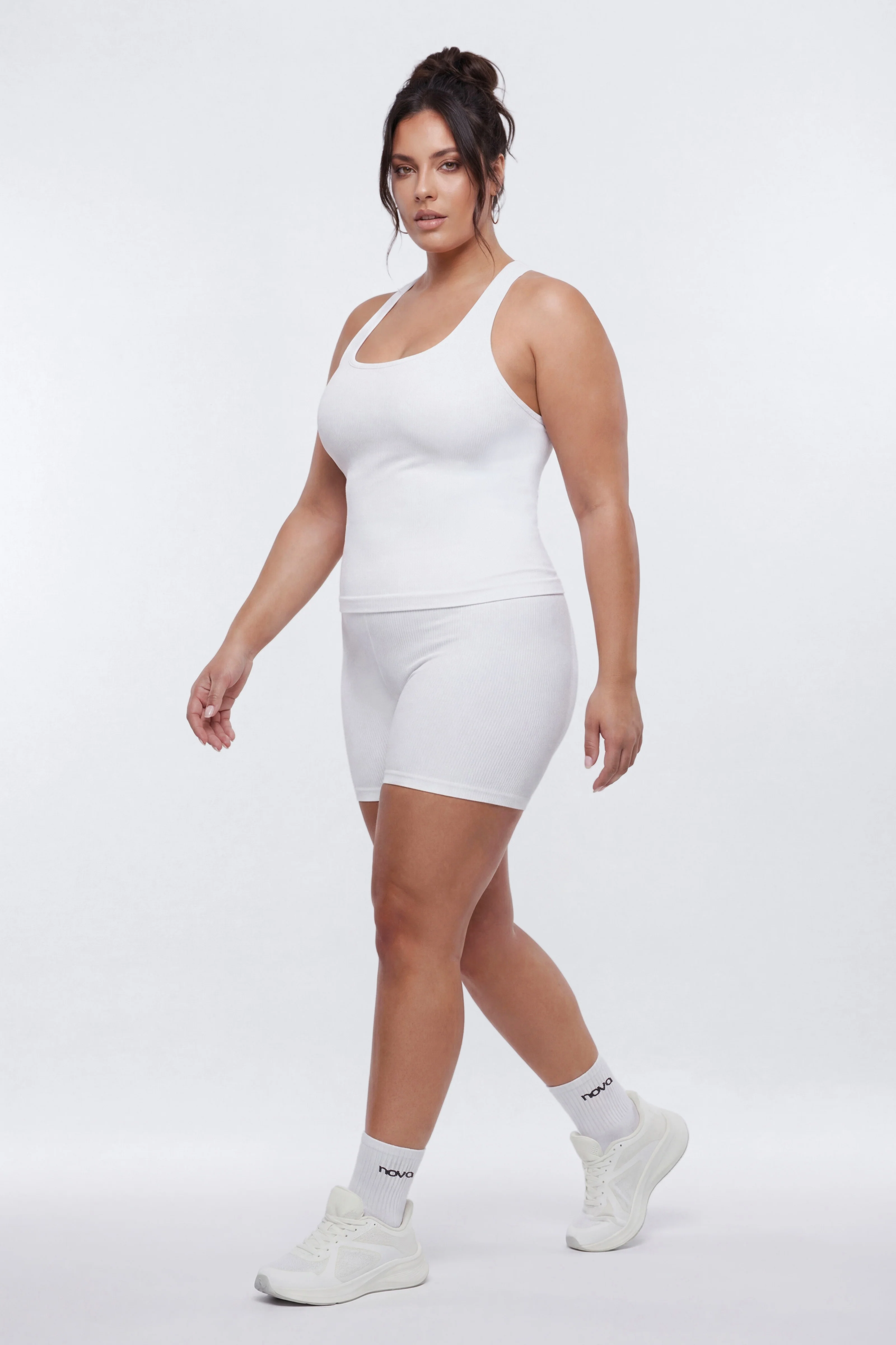 SeamlessLift™ Scoop Neck Racerback Active Tank - Bright White - Image 5