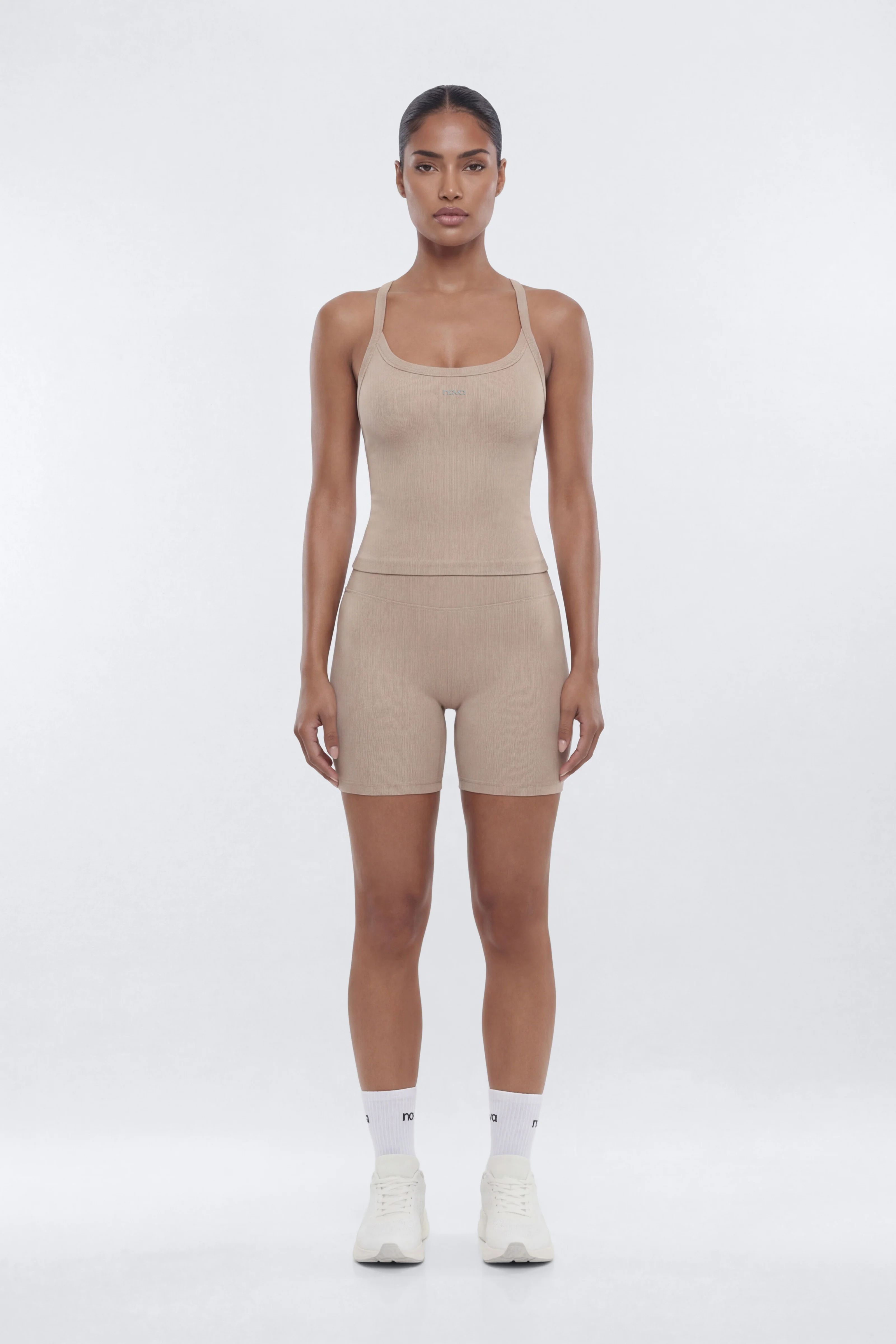 SeamlessLift™ Y Back Sports Top - Taupe - Image 2