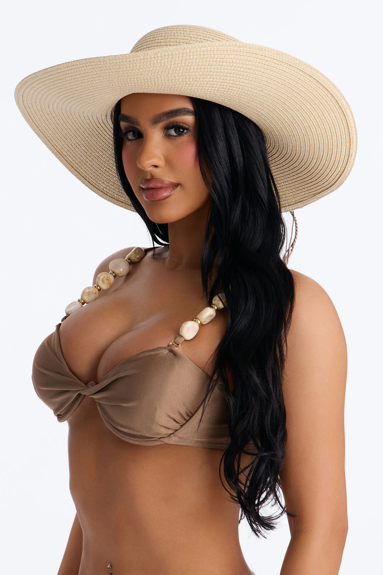 Seashells And Sand Straw Sun Hat - Natural/Combo - Image 2