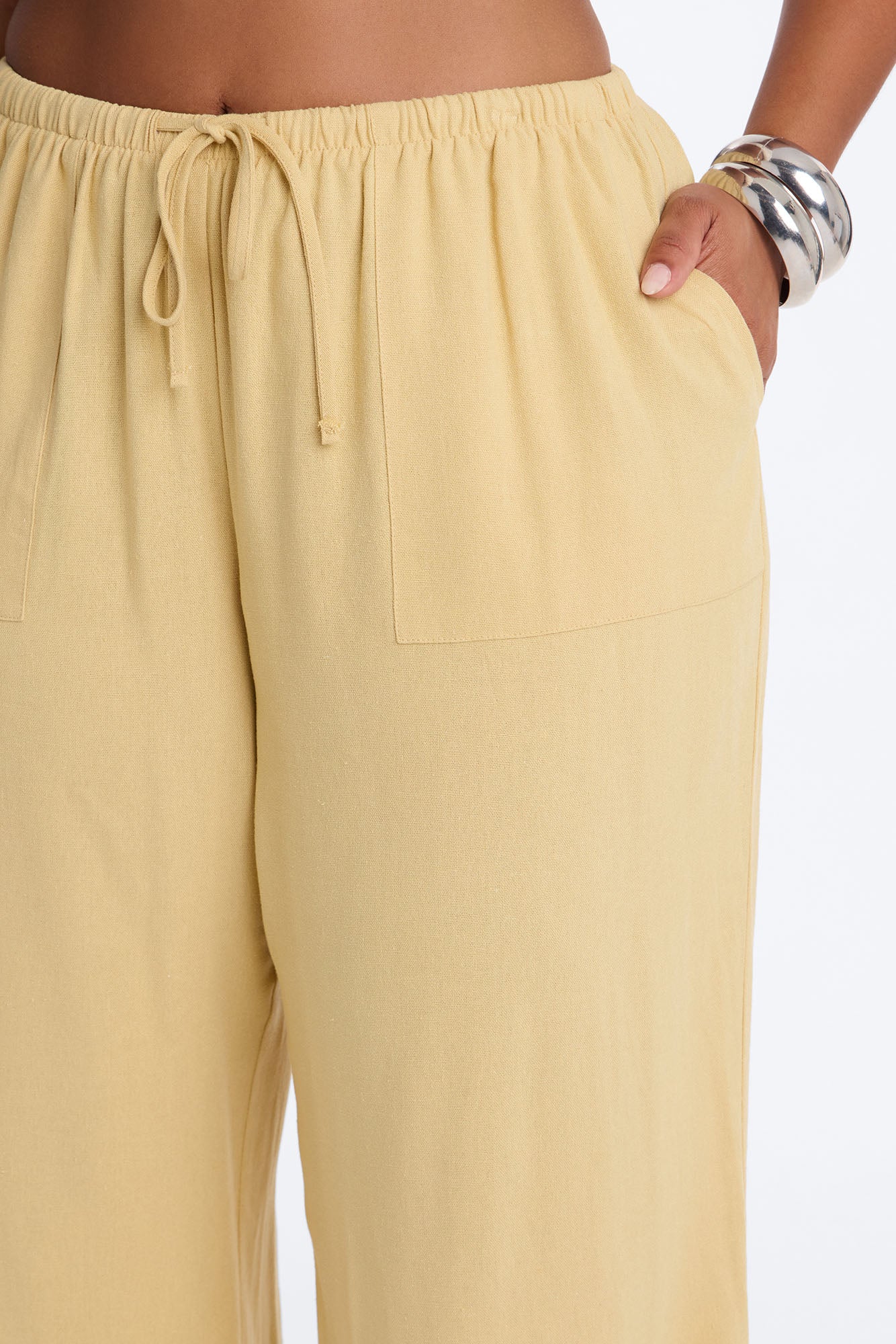 Seaside Soiree Wide Leg Linen Pant - Honey - Image 7
