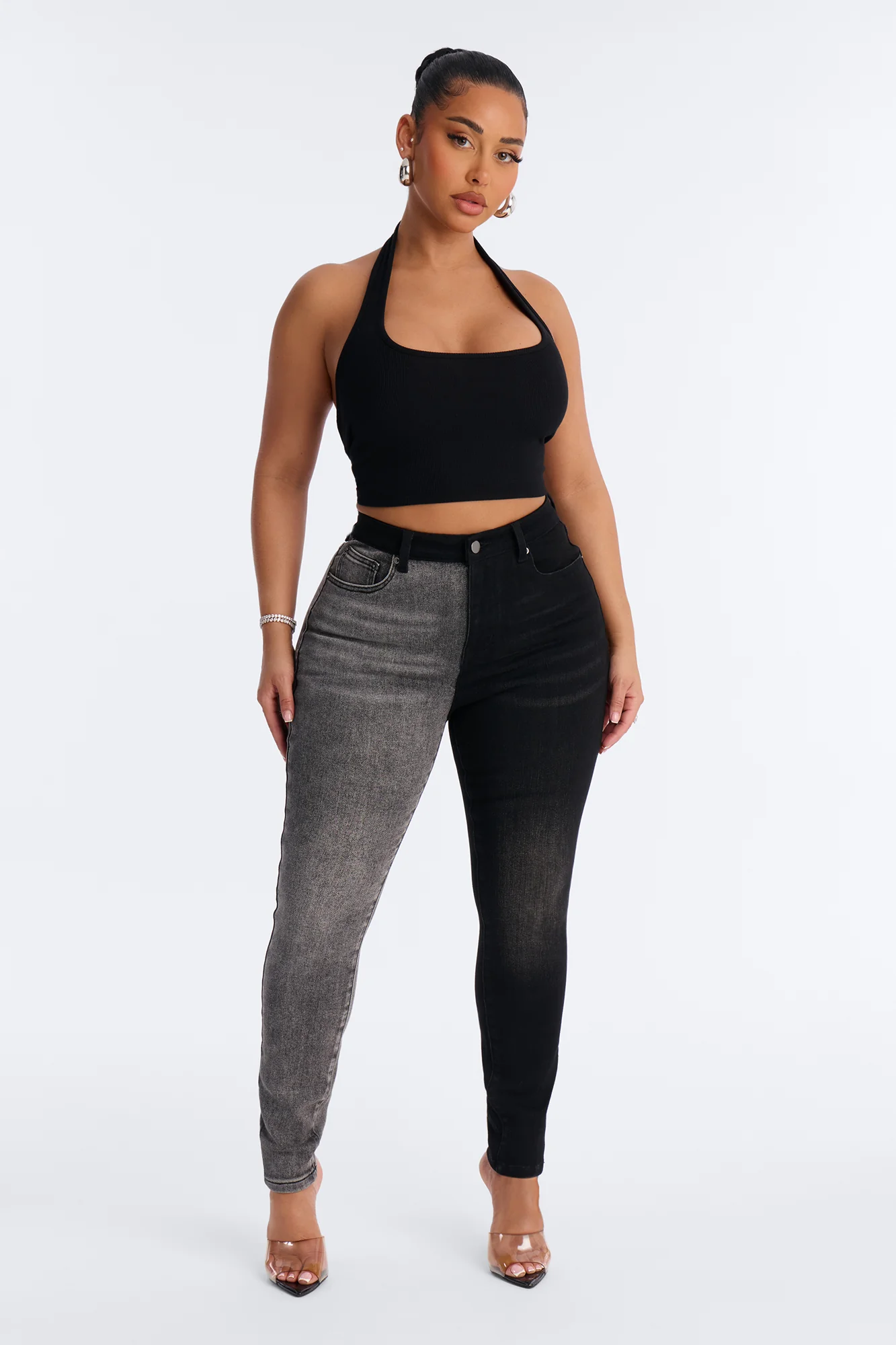 Second Guessing Stretch Skinny Jeans - Black/combo