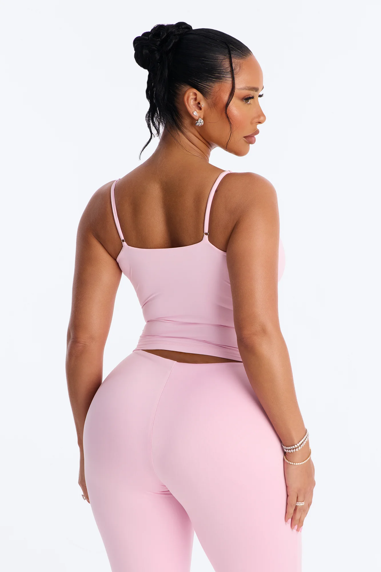 Second Skin Bra Pad V Neck Cami - Light Pink - Image 4