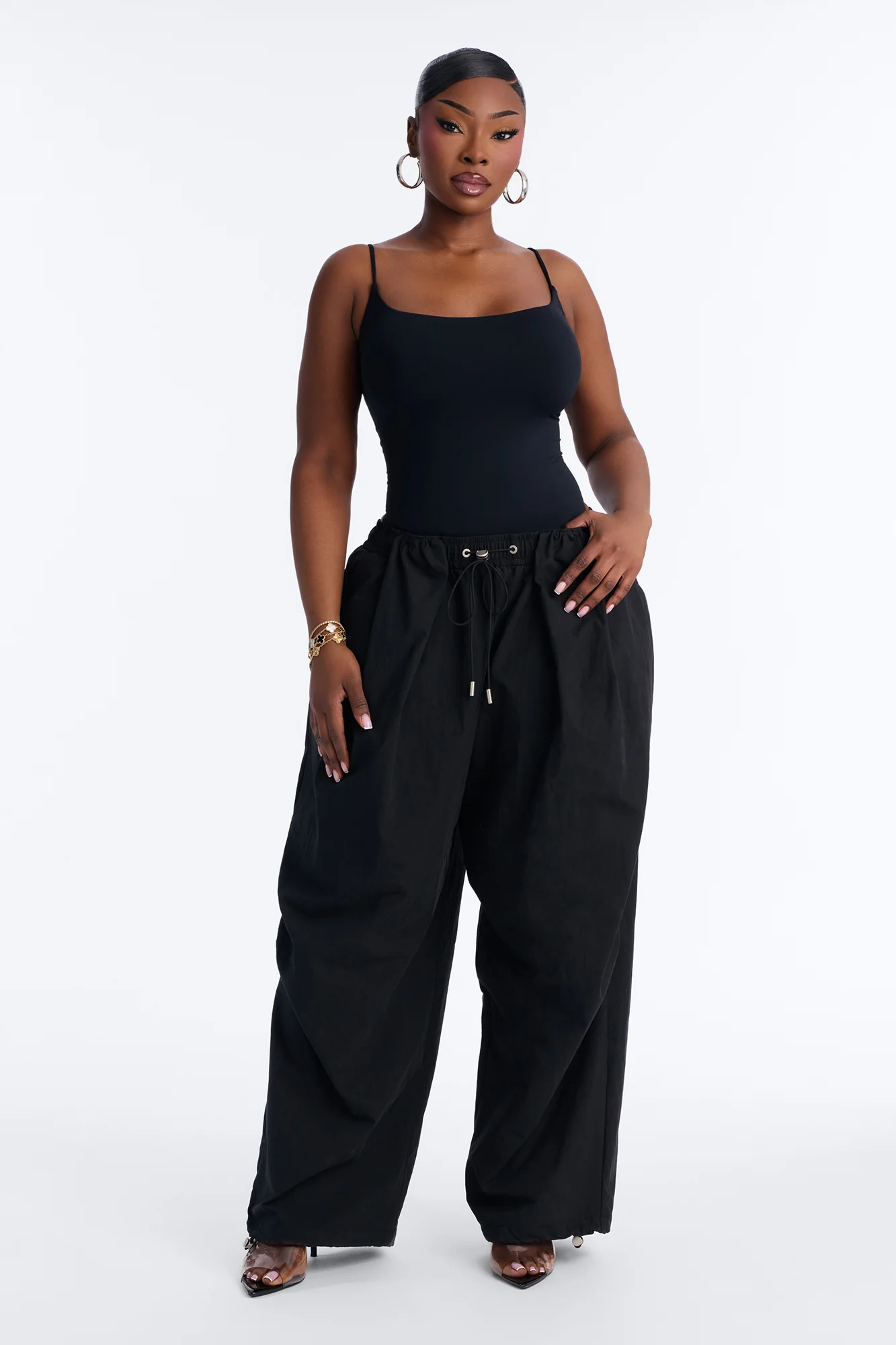 Second Skin Double Lined Square Neck Cami Bodysuit - Black - Image 7