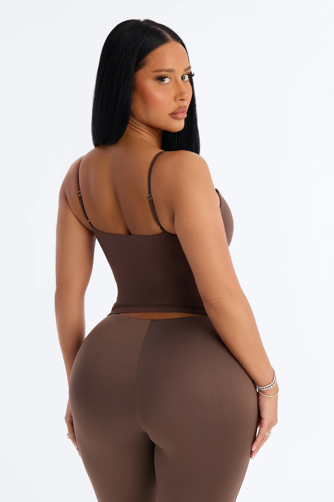 Second Skin Double Lined Twist Cami - Chocolate - Image 4