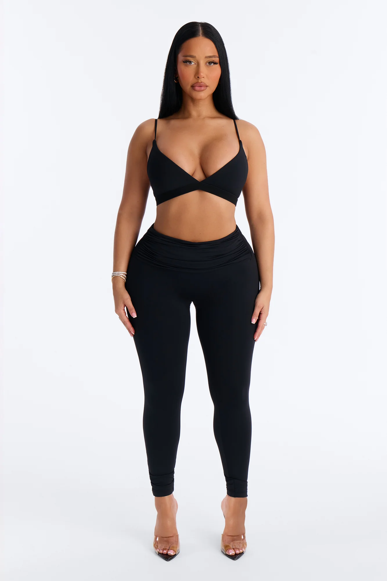 Second Skin Double Lined V Neck Bralette - Black - Image 2