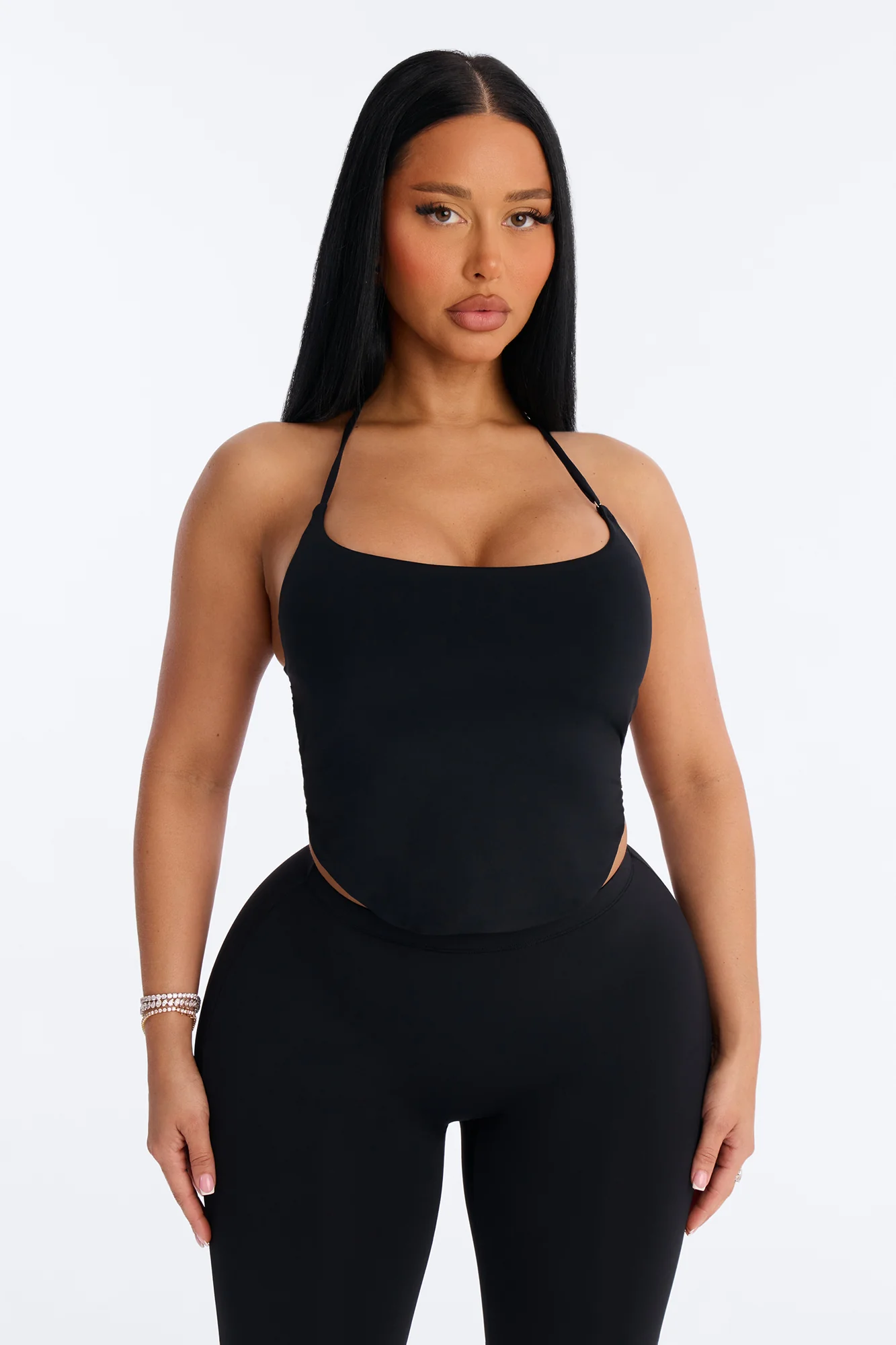 Second Skin Padded Halter Top - Black