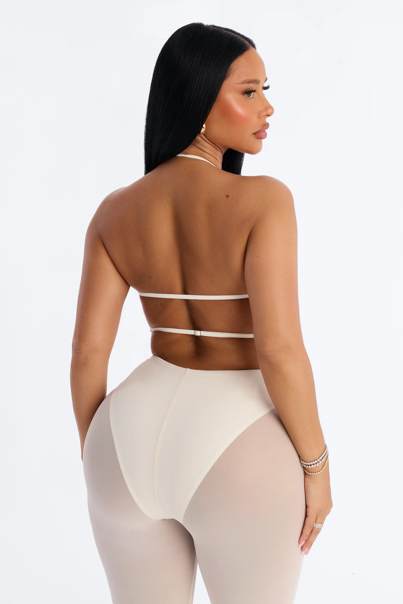 Second Skin Padded Halter Top - Bone - Image 4