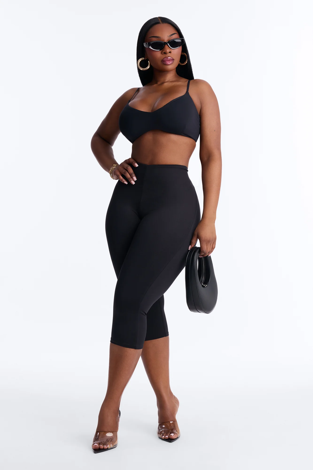 Second Skin Scoop Neck Spaghetti Strap Bra Top - Black - Image 6