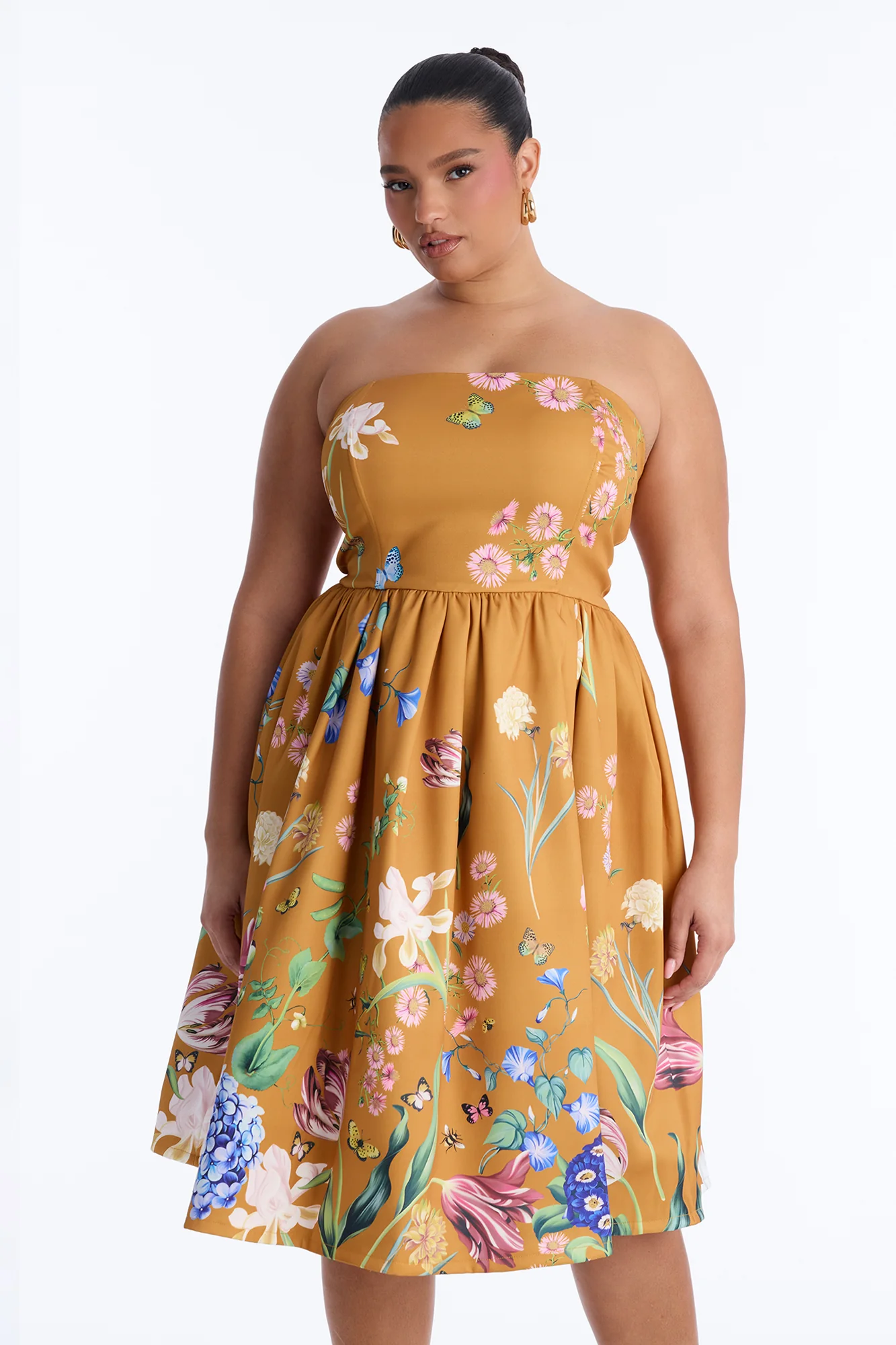 See Me Blossom Floral Midi Dress - Gold/combo - Image 6