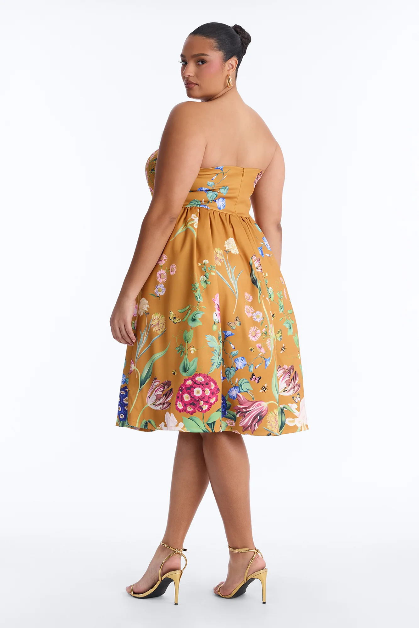 See Me Blossom Floral Midi Dress - Gold/combo - Image 7