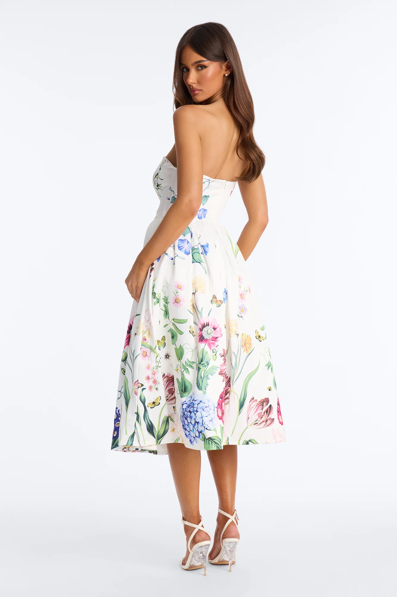 See Me Blossom Floral Midi Dress - White/combo - Image 3