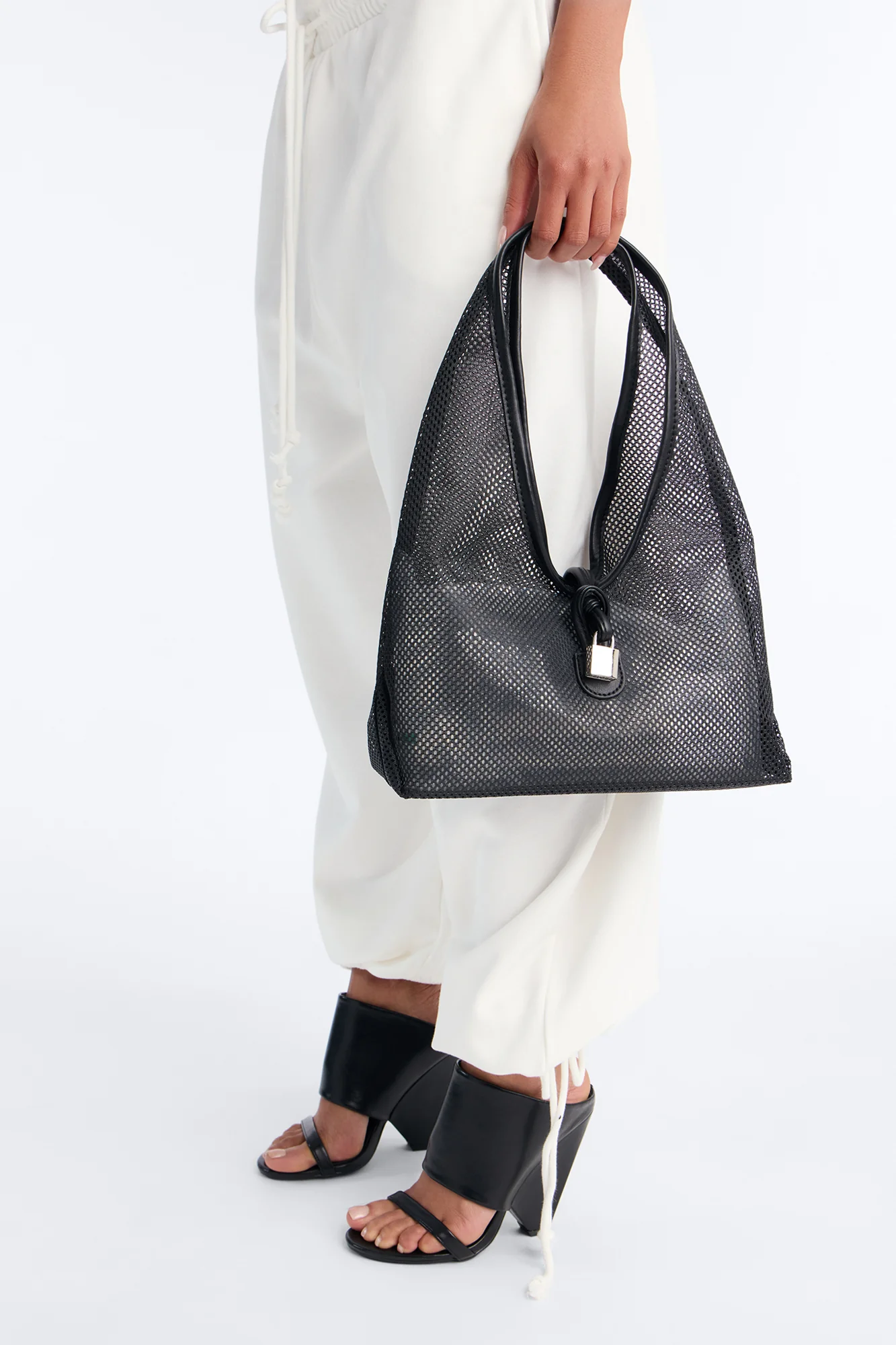 See Right Through You Mesh Shoulder Bag - Black