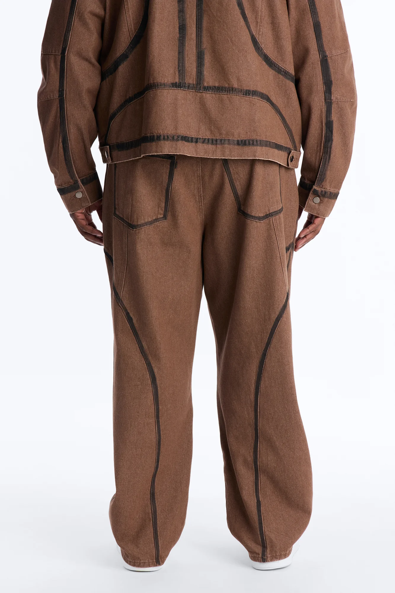 Seeing Lines Baggy Jeans - Brown - Image 9