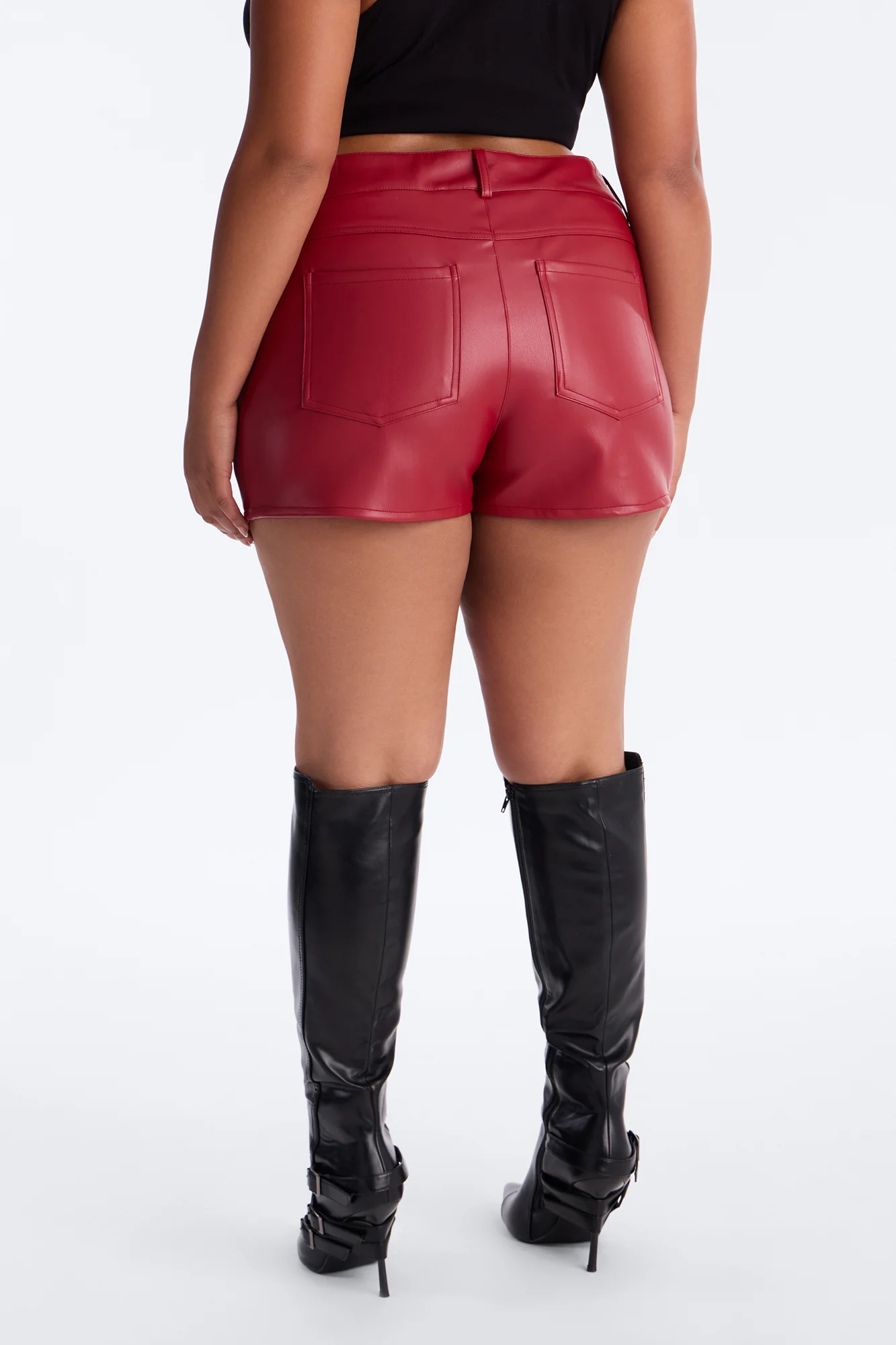 Seek And Destroy Faux Leather Short - Red - Image 8