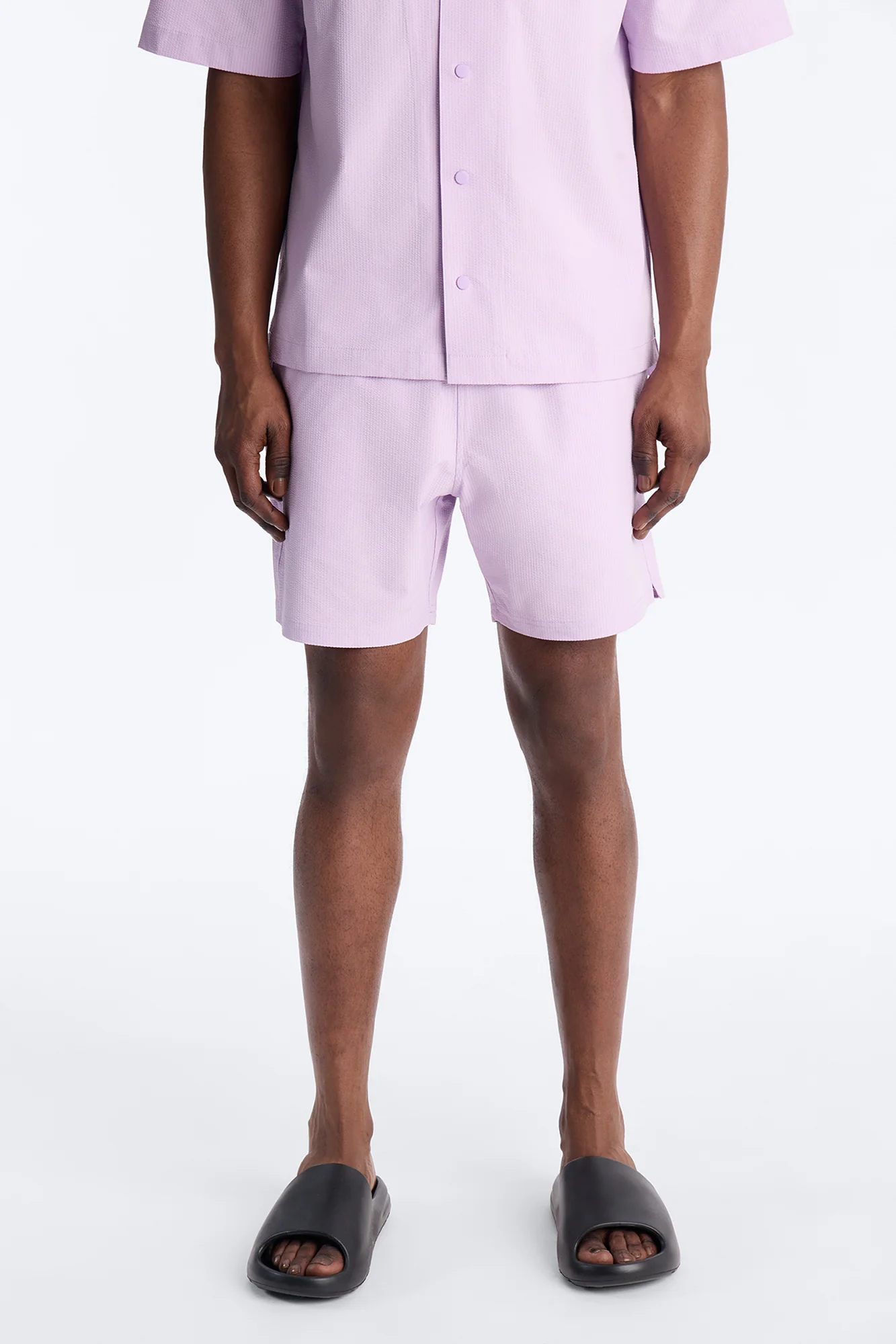 Seersucker Swim Trunk 6″ - Lavender