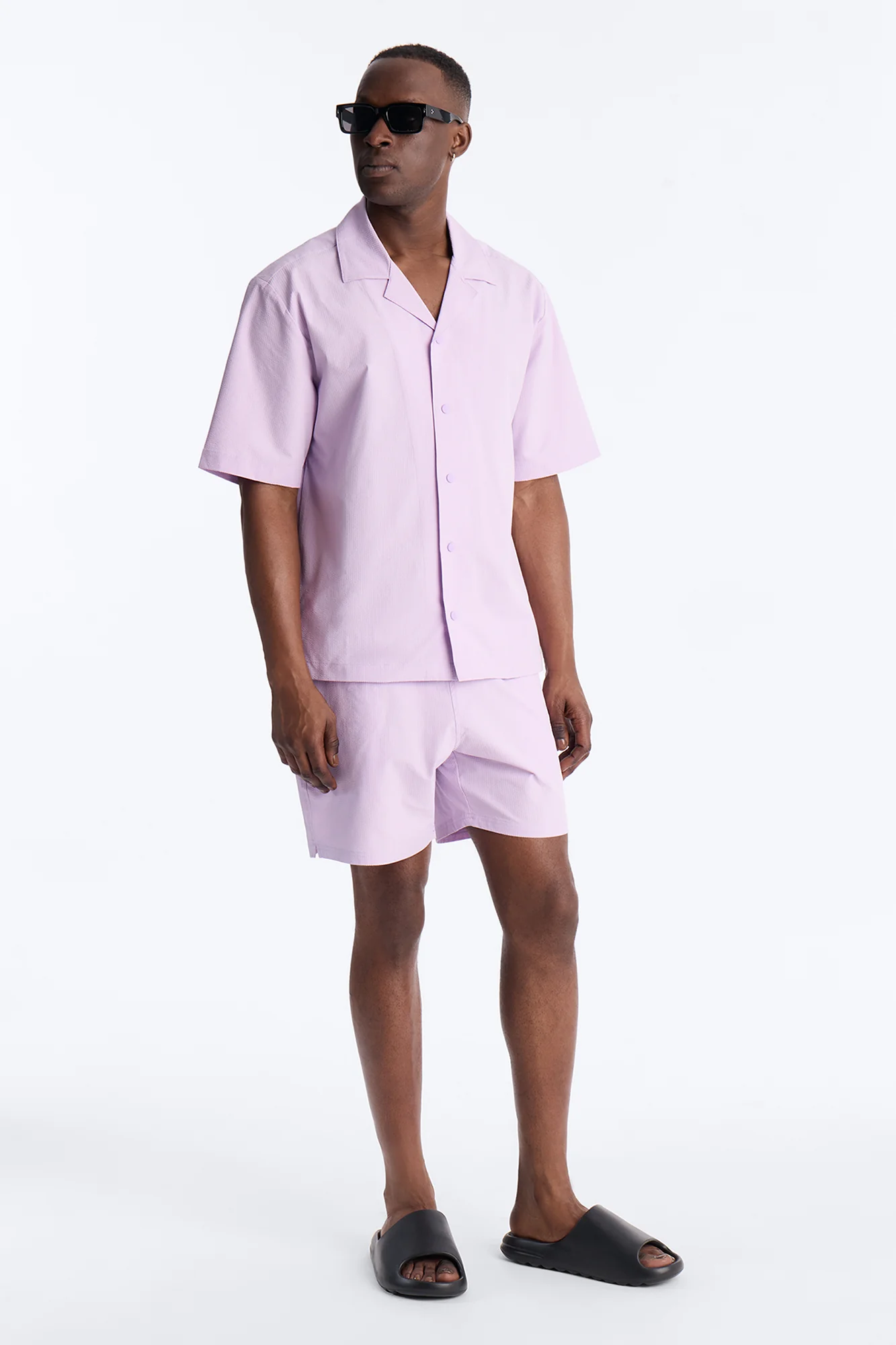 Seersucker Swim Trunk 6″ - Lavender - Image 2