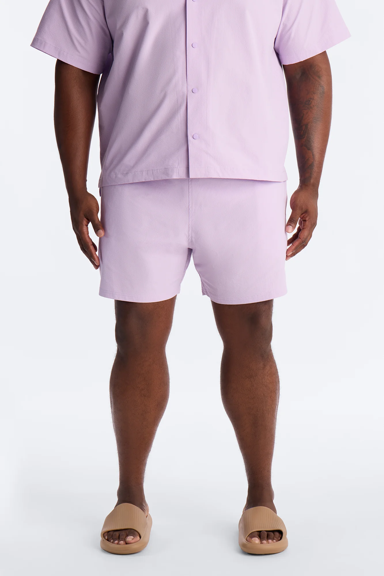 Seersucker Swim Trunk 6″ - Lavender - Image 6