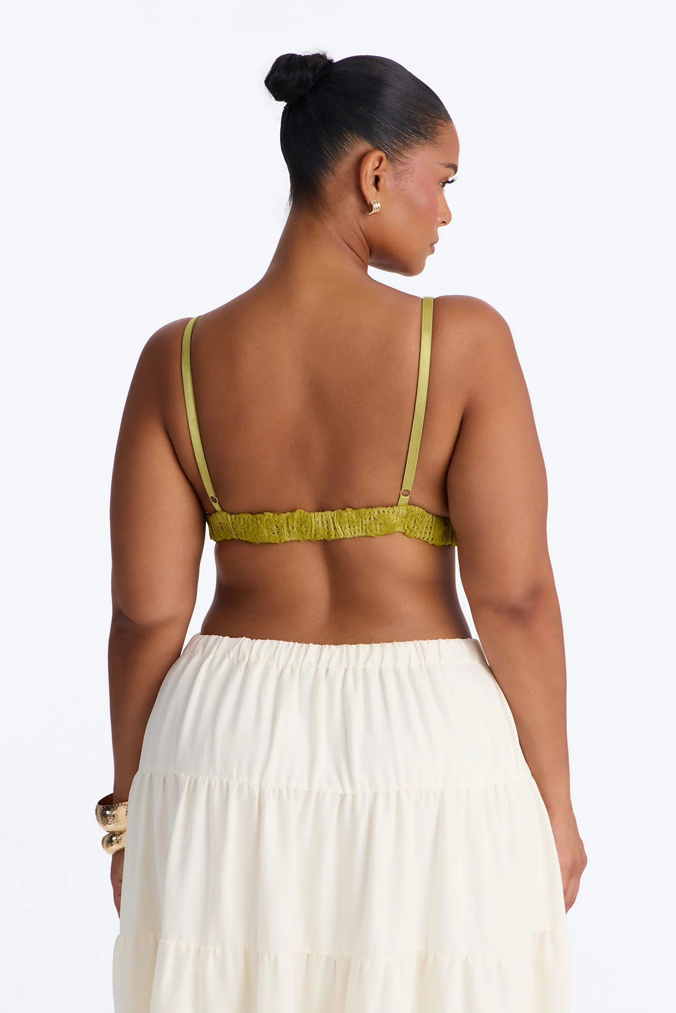 Selena Crochet Bralette Tank Top - Chartreuse - Image 4