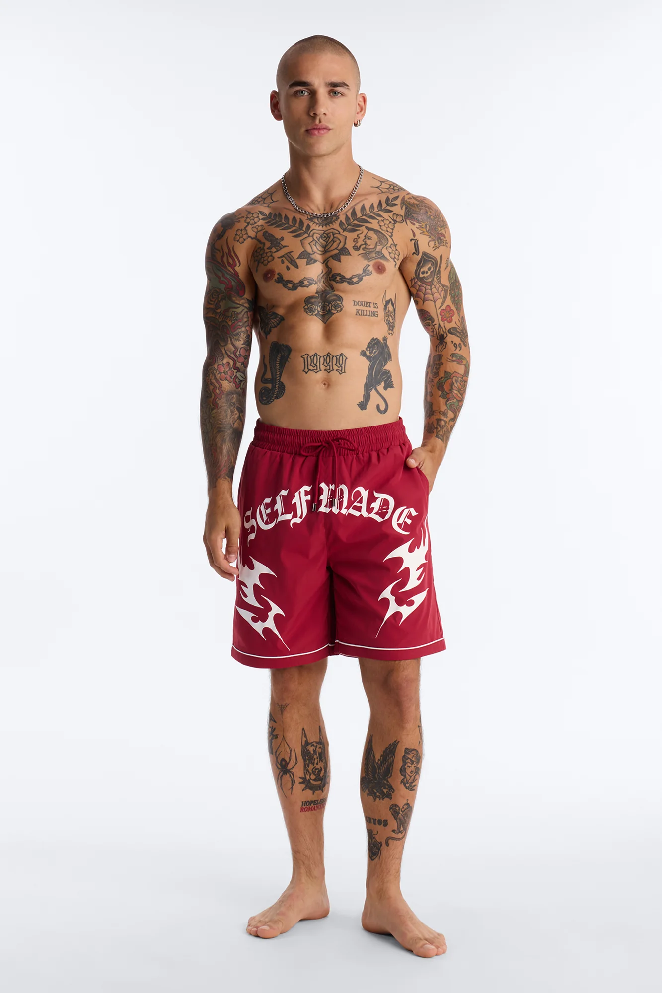 Self Made Vandal Swim Trunk 7″ - Red - Image 2