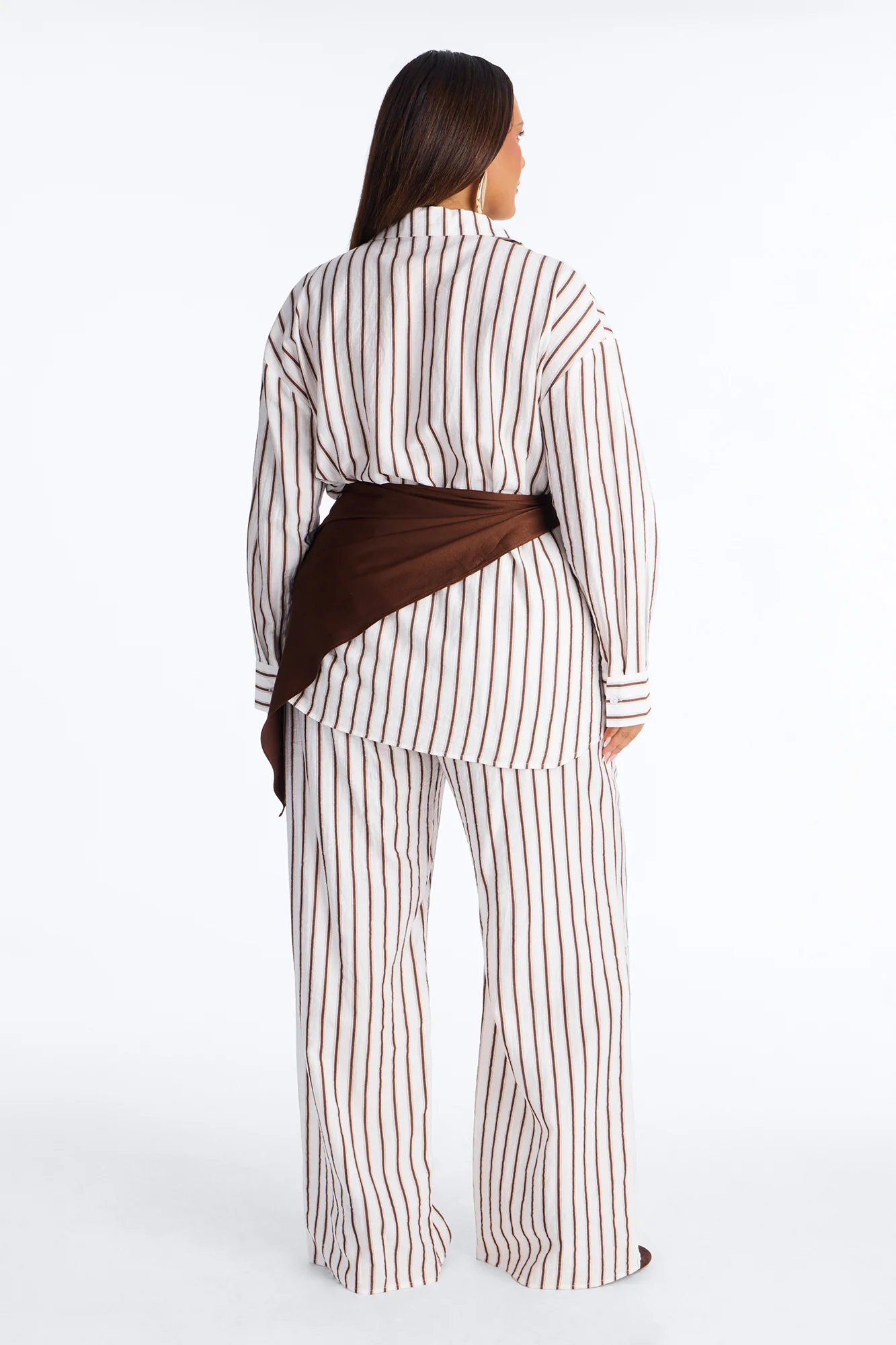 Senna Linen 3 Piece Scarf Pant Set - White/combo - Image 8