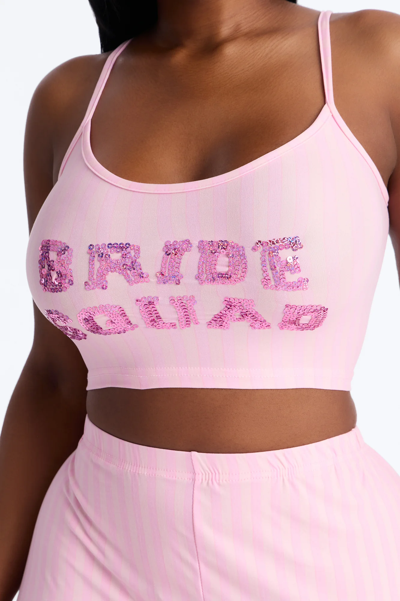 Sequin Bride Squad Cami PJ Pant Set - Pink - Image 6
