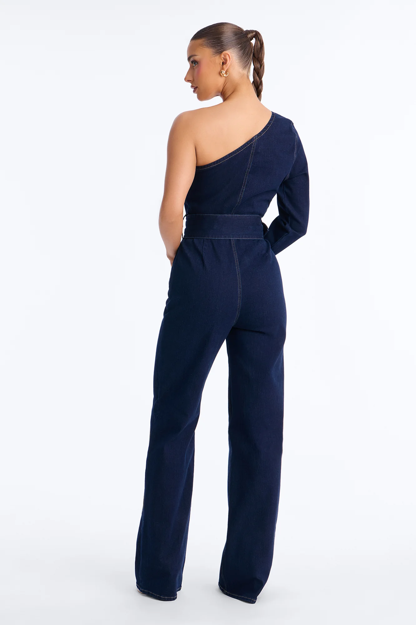 Serafina Straight Leg Denim Jumpsuit - Dark Denim - Image 3