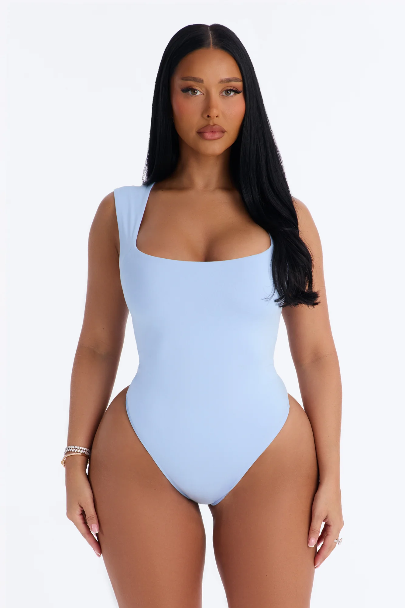Serena Square Neck Bodysuit - Periwinkle